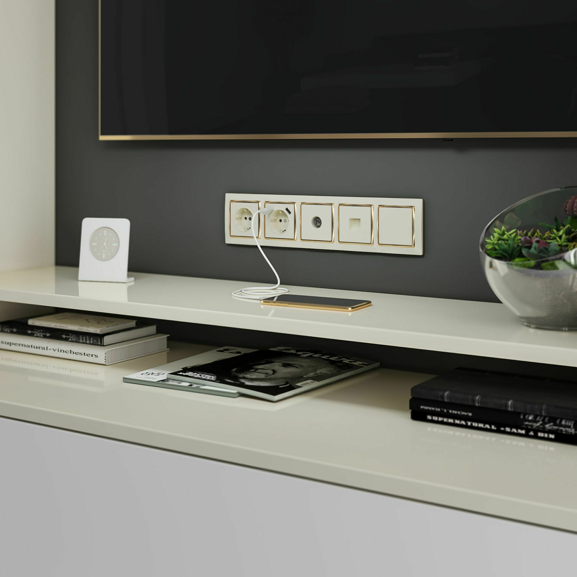 Изображение товара ТВ розетка оконечная (слоновая кость) W1183003 Werkel