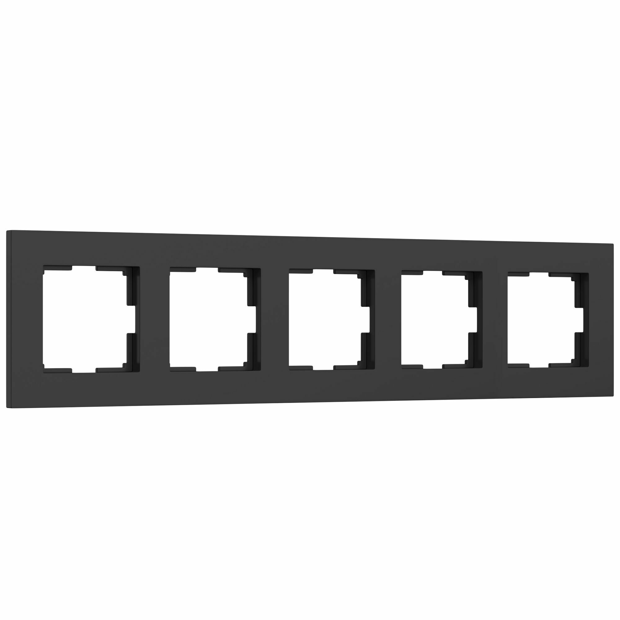 Изображение товара Рамка на 5 постов Slab (чёрный софт) W0052908 Werkel