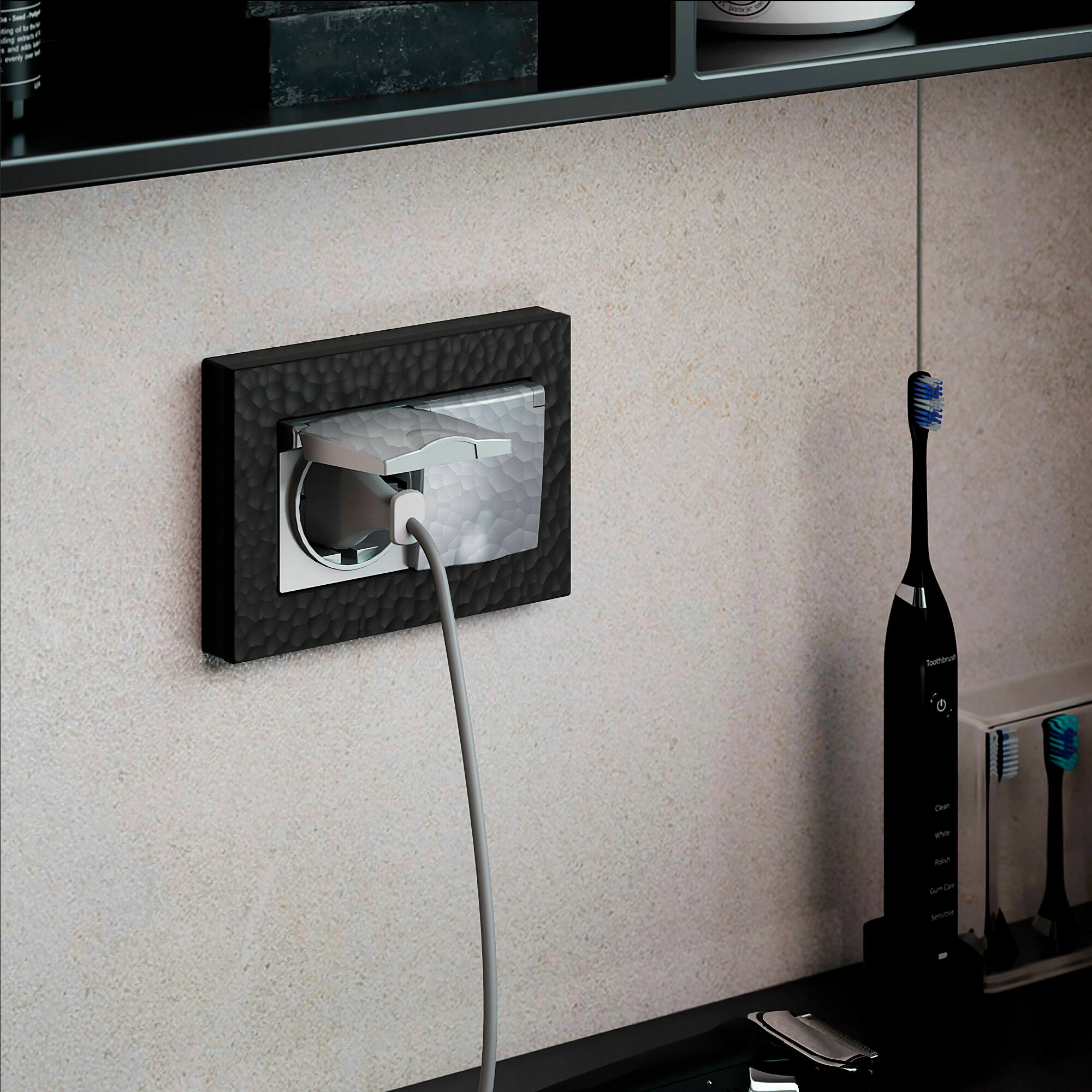 Изображение товара Рамка для двойной розетки Hammer (чёрный) W0082408 Werkel