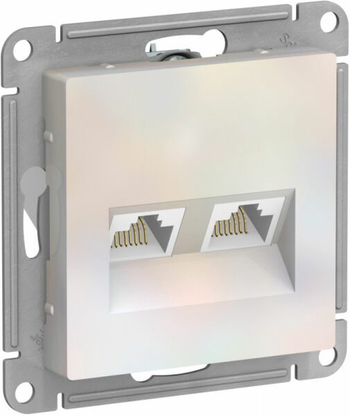 Изображение товара Розетка компьютерная, двойная RJ45+RJ45, кат.5E, механизм, Жемчуг, ATN000485 Atlas Design Schneider electric
