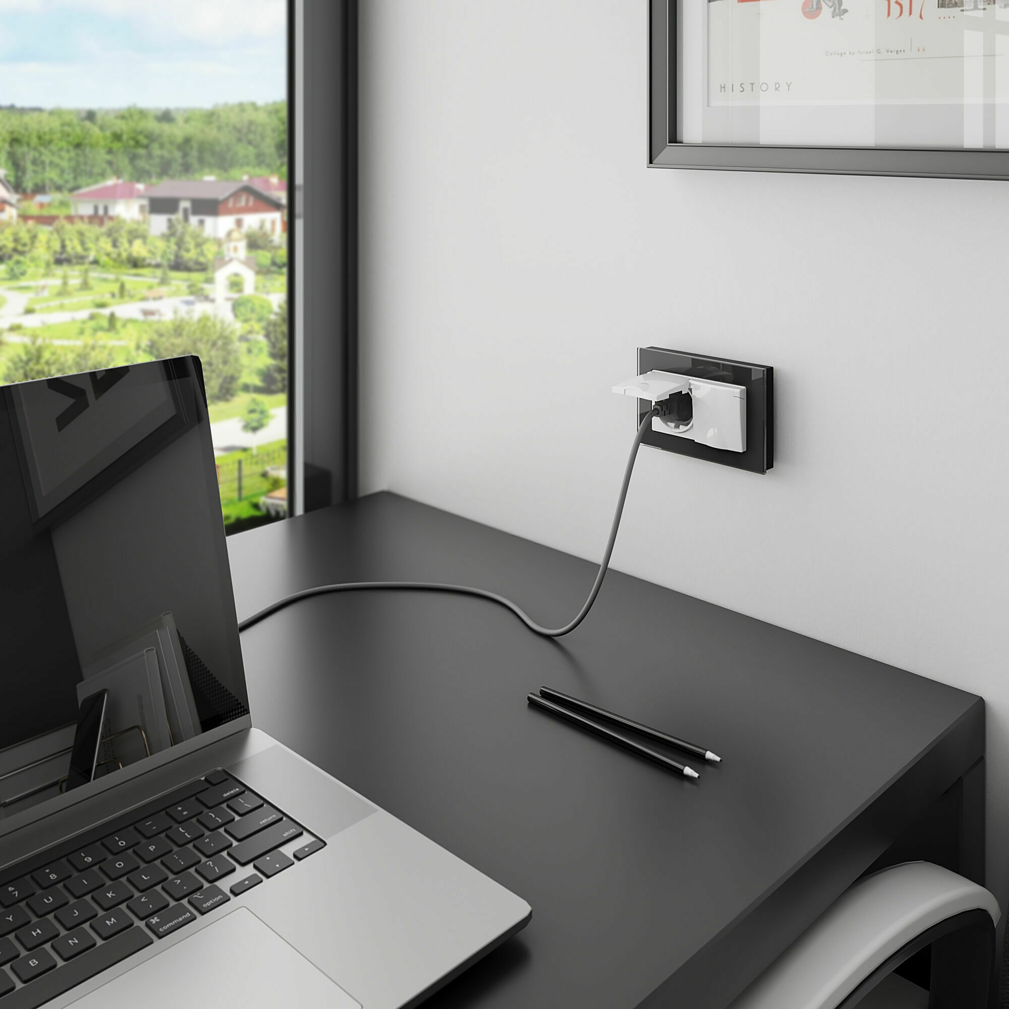 Изображение товара Рамка для двойной розетки  Favorit (чёрный) W0081108 Werkel