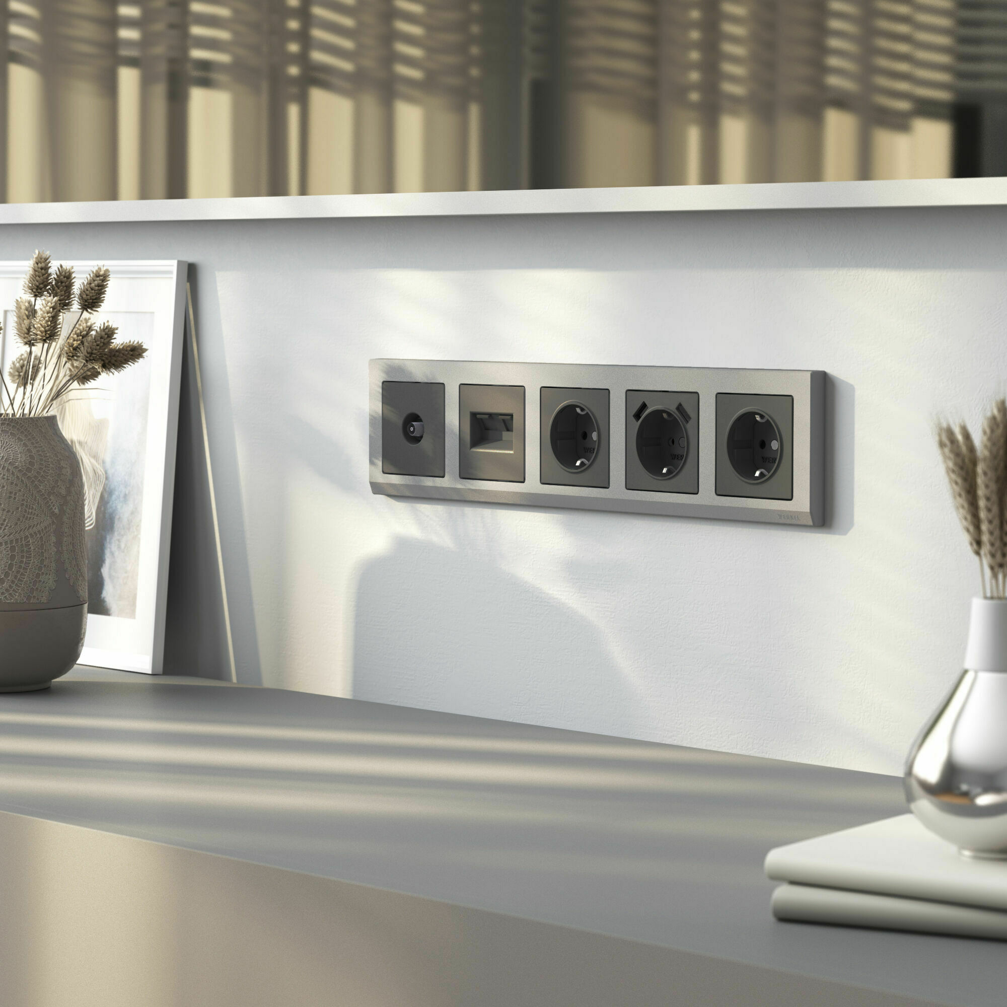 Изображение товара ТВ-розетка оконечная (графит матовый) W1183064 Werkel