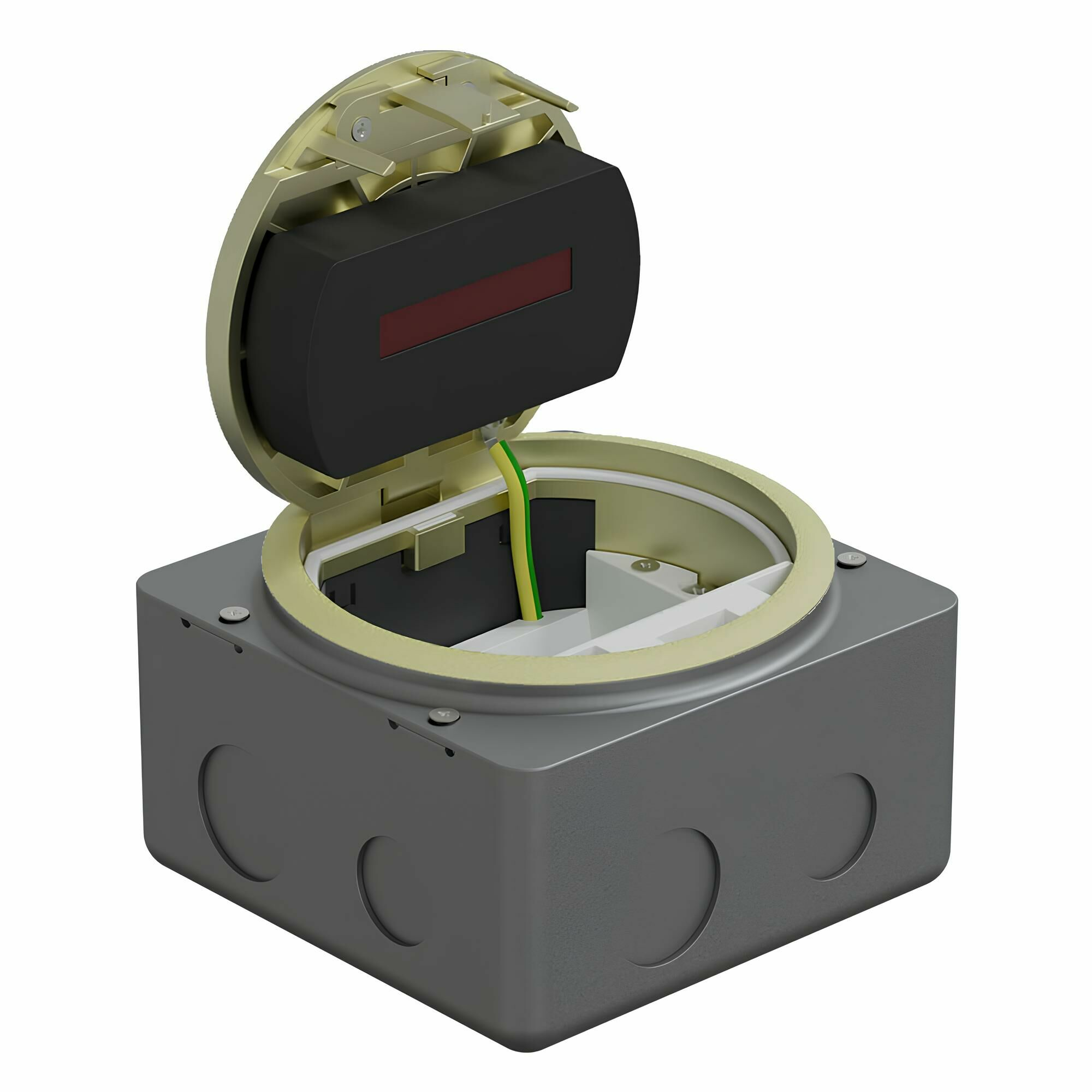 Изображение товара 70030 LUK/1,5BR66 Люк в пол на 1,5 поста (45х45мм), с суппортом и коробкой, (латунь) IP66