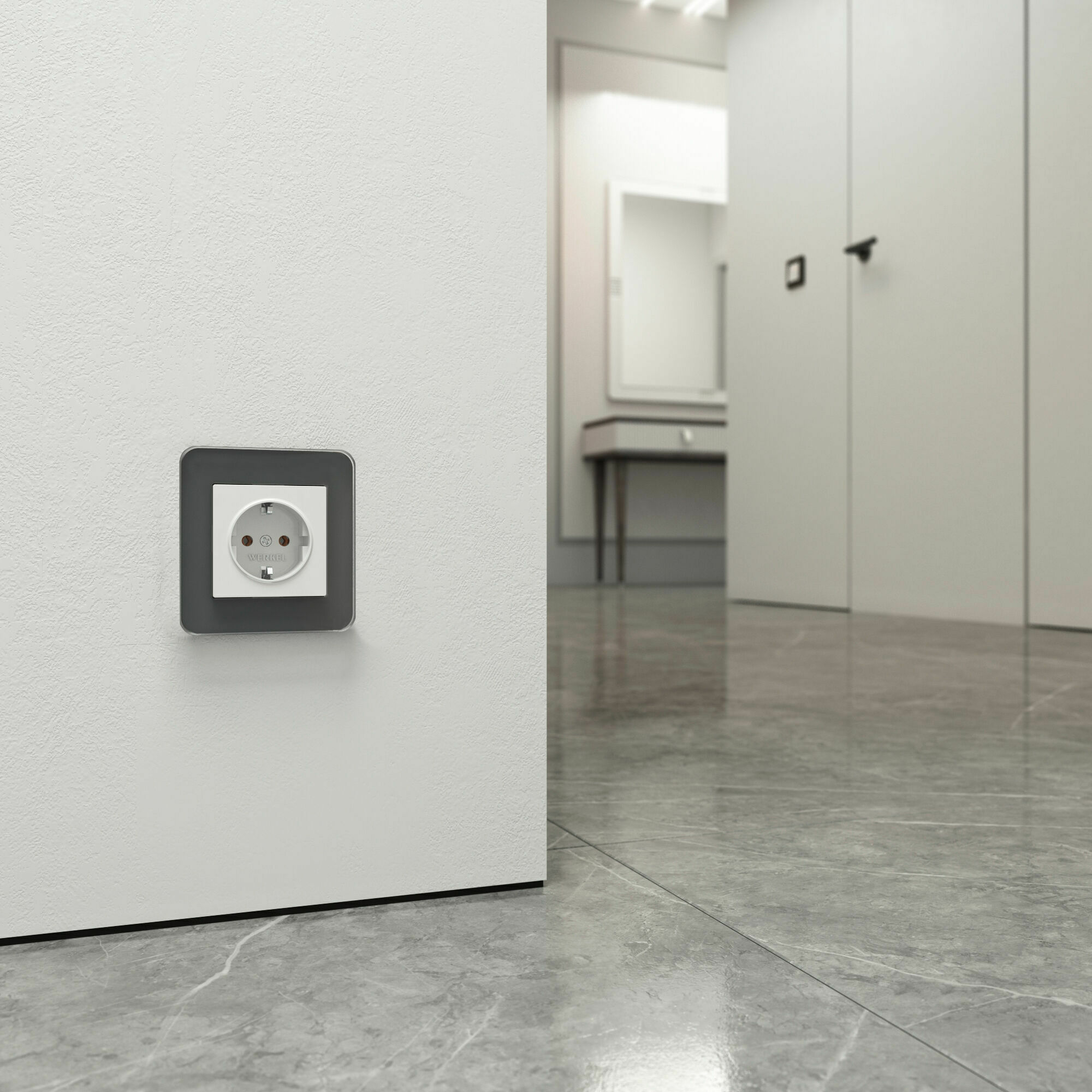 Изображение товара Рамка из стекла на 1 пост Elite графит W0012440 Werkel