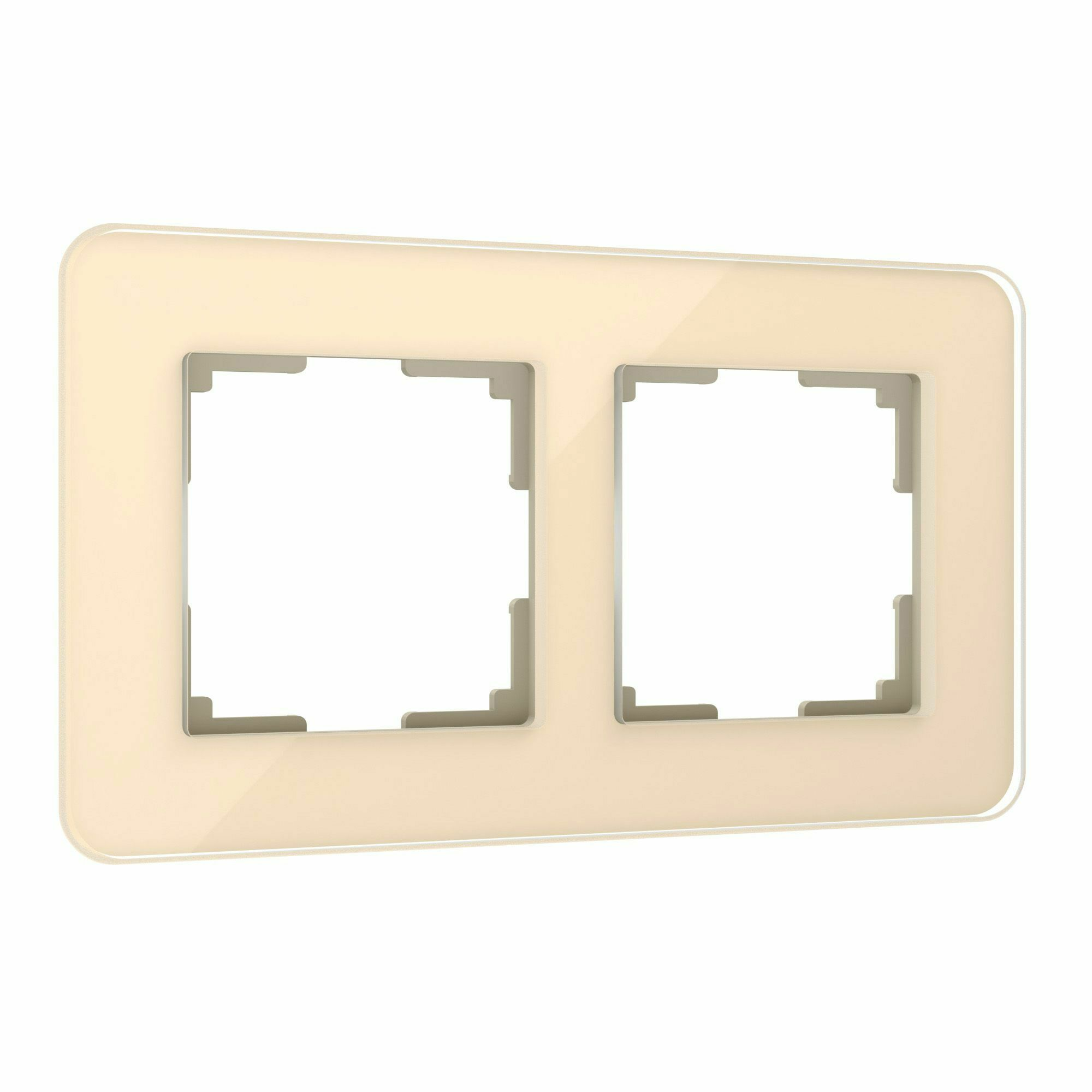 Изображение товара Рамка из стекла на 2 поста Elite айвори W0022443 Werkel