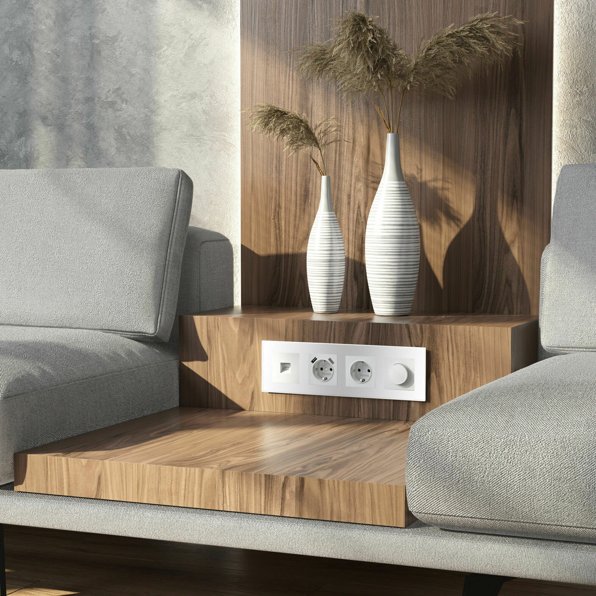 Изображение товара Рамка на 4 поста Senso (белый, стекло soft-touch) W0043101 Werkel