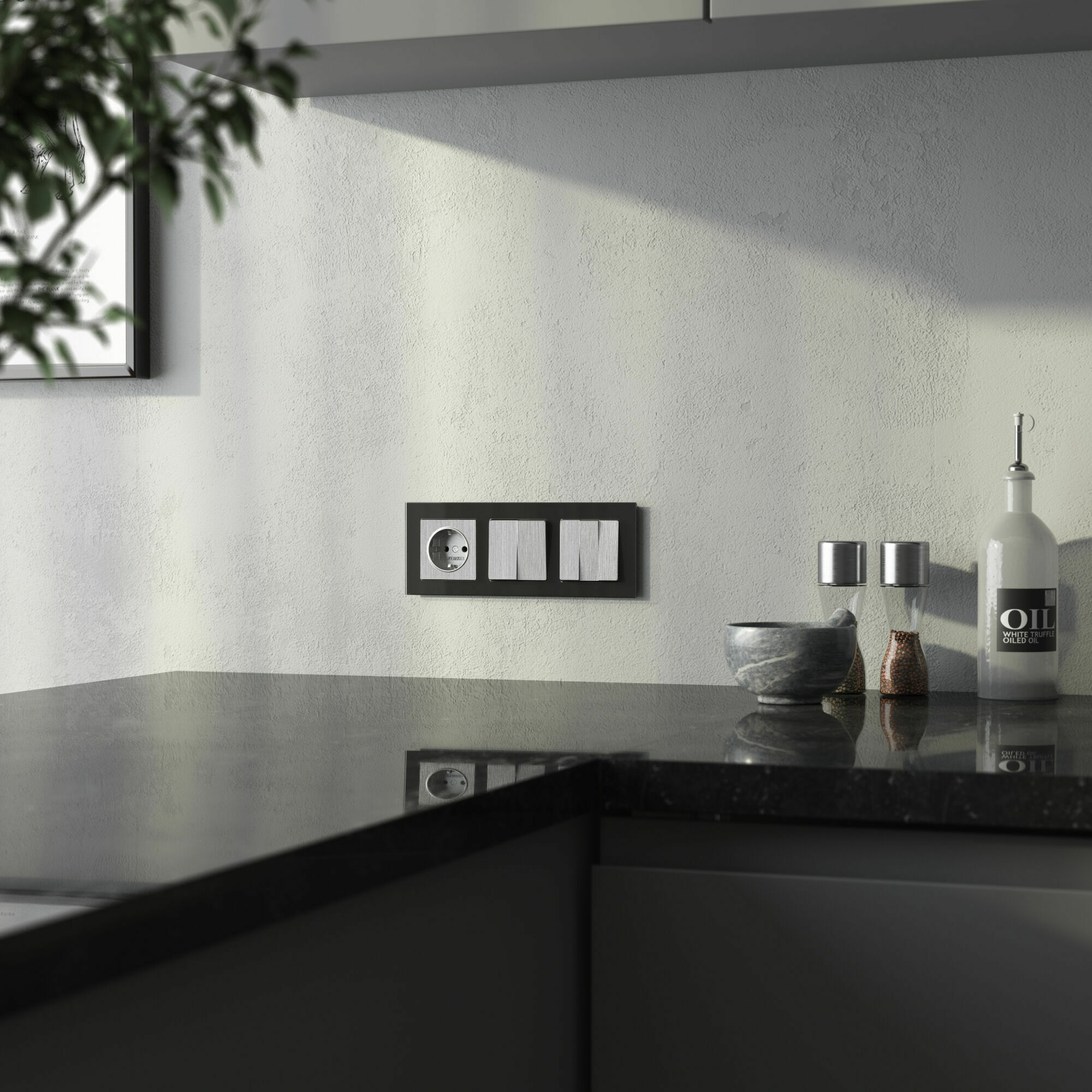 Изображение товара Розетка одинарная, с заземлением, без шторок, винтовой зажим, 16А (cеребряный рифленый) W1171009 Werkel