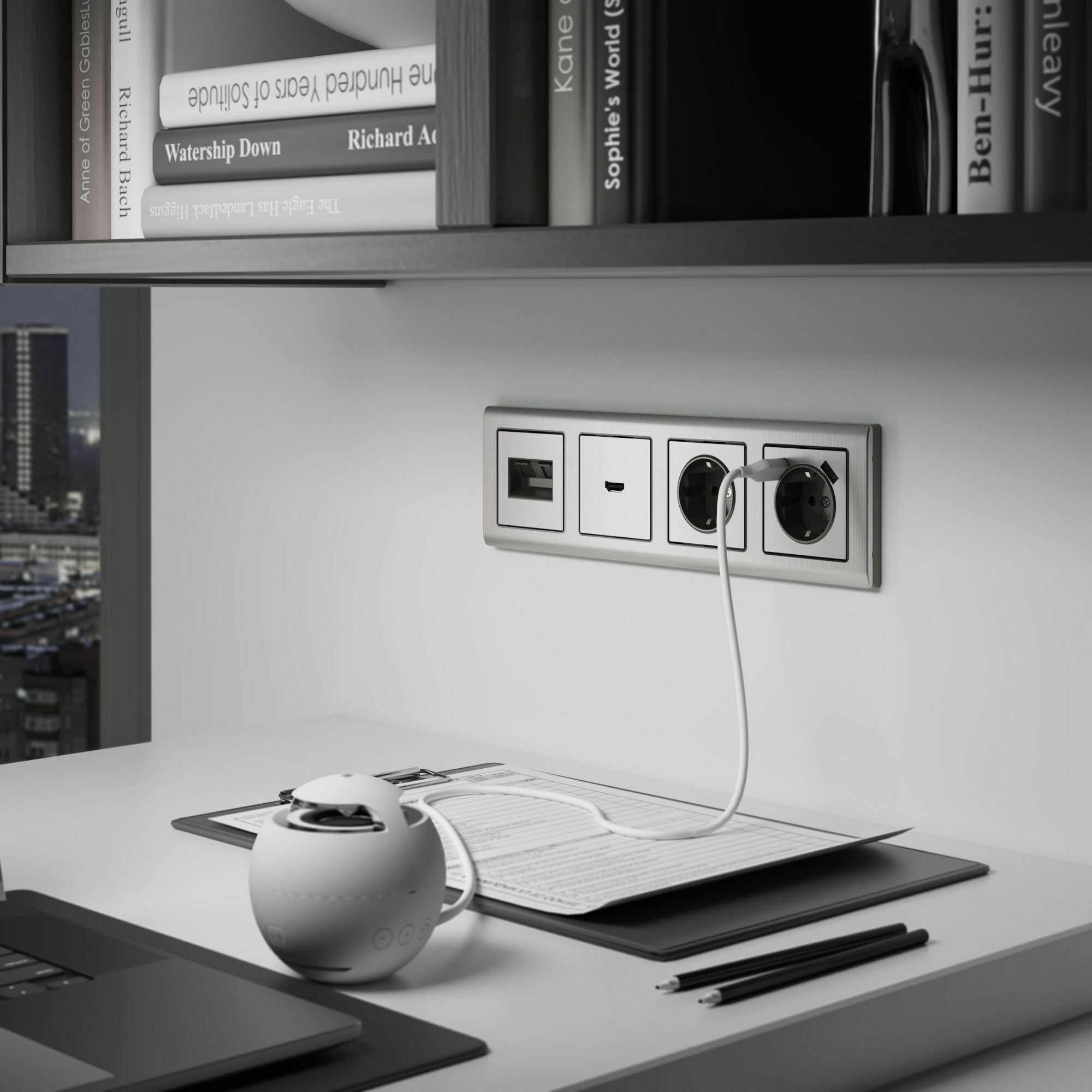 Изображение товара Накладка для USB розетки (глянцевый никель) W1179502 Werkel