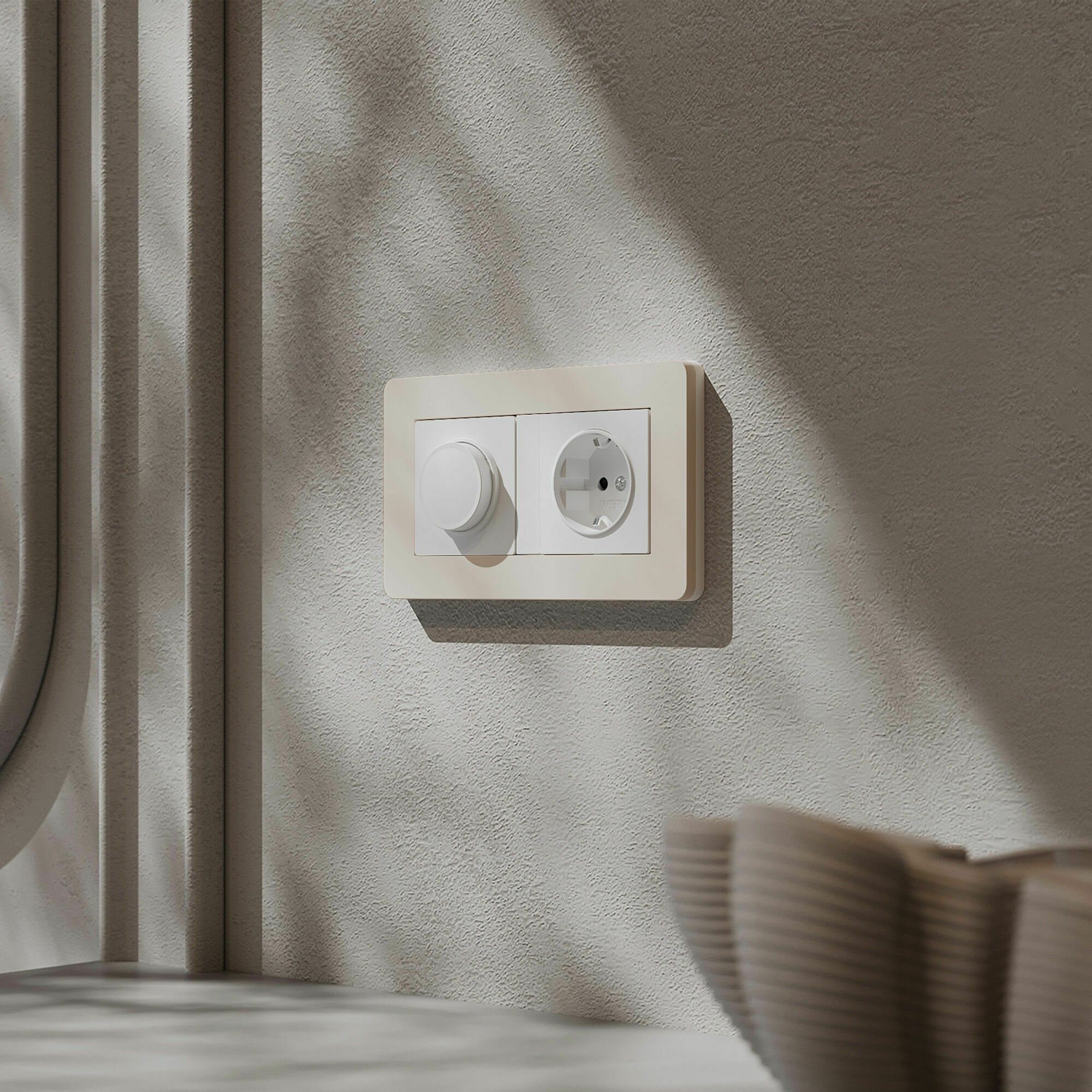 Изображение товара Рамка на 2 поста Split (айвори/белый, soft-touch) W0023066 Werkel