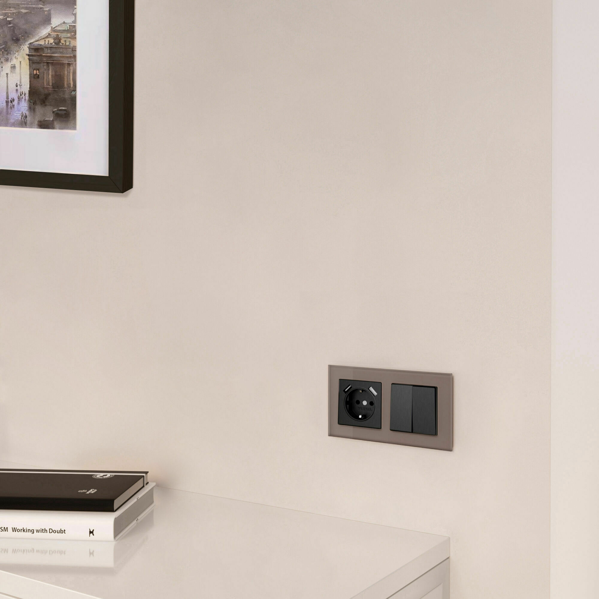 Изображение товара Рамка на 2 поста Favorit  (латте, стекло) W0021142 Werkel