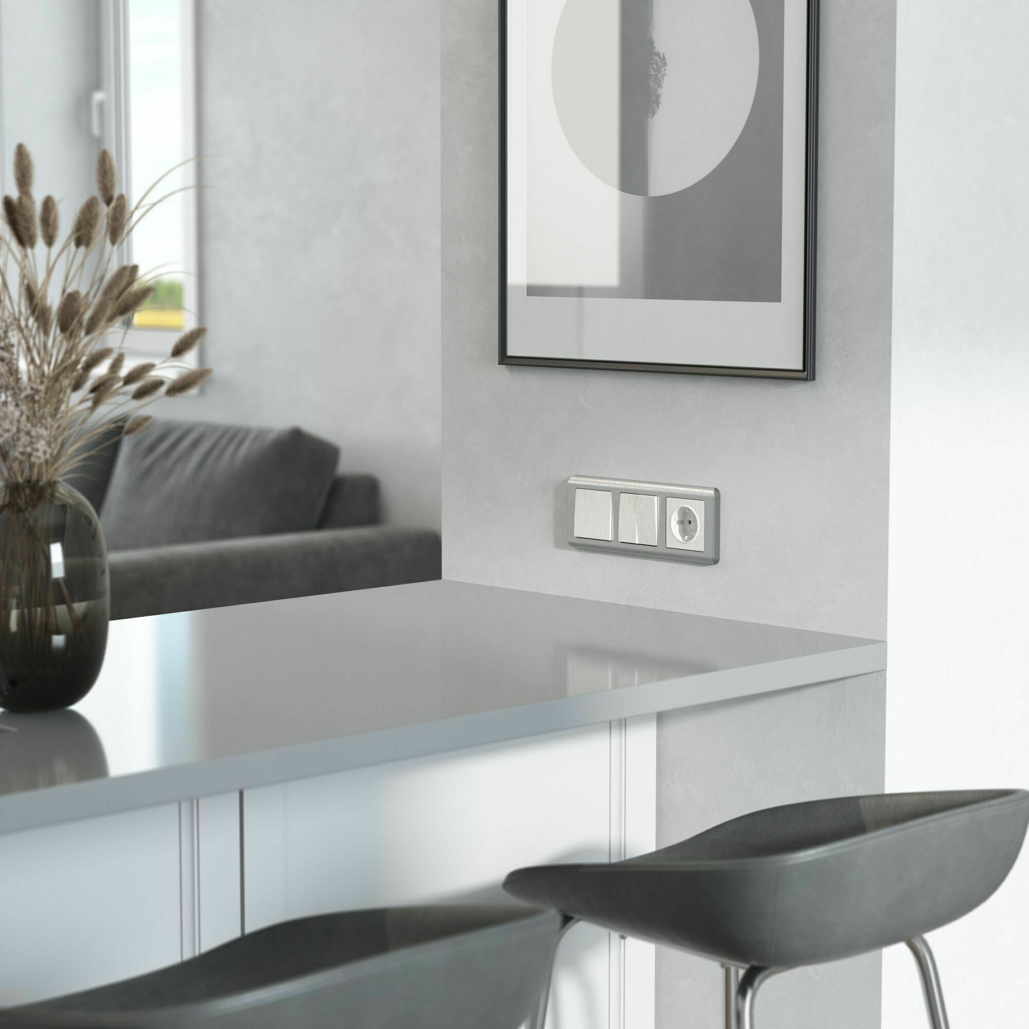 Изображение товара Перекрестный переключатель одноклавишный (перламутровый рифленый) W9912013 Werkel