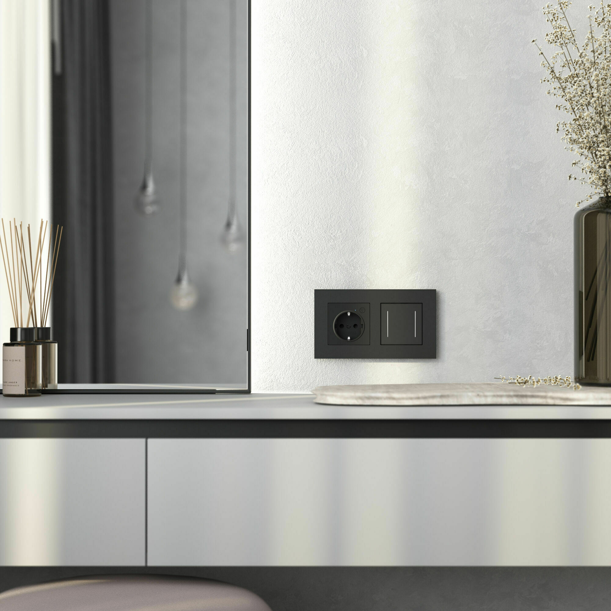 Изображение товара Рамка на 2 поста Slab (чёрный софт) W0022908 Werkel