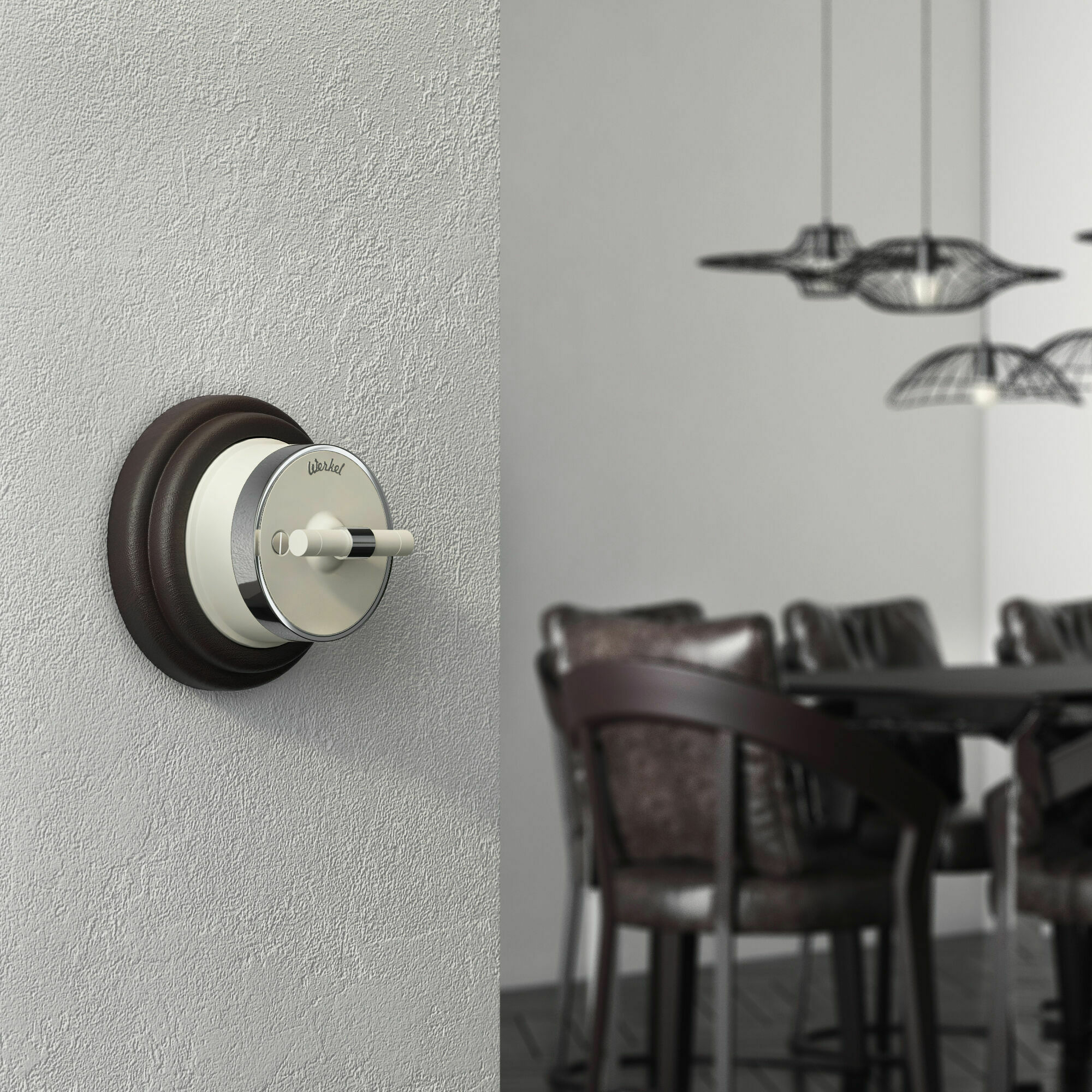 Изображение товара Выключатель на 4 положения двухклавишный (слоновая кость матовый/хром) W5822055 Vintage Werkel