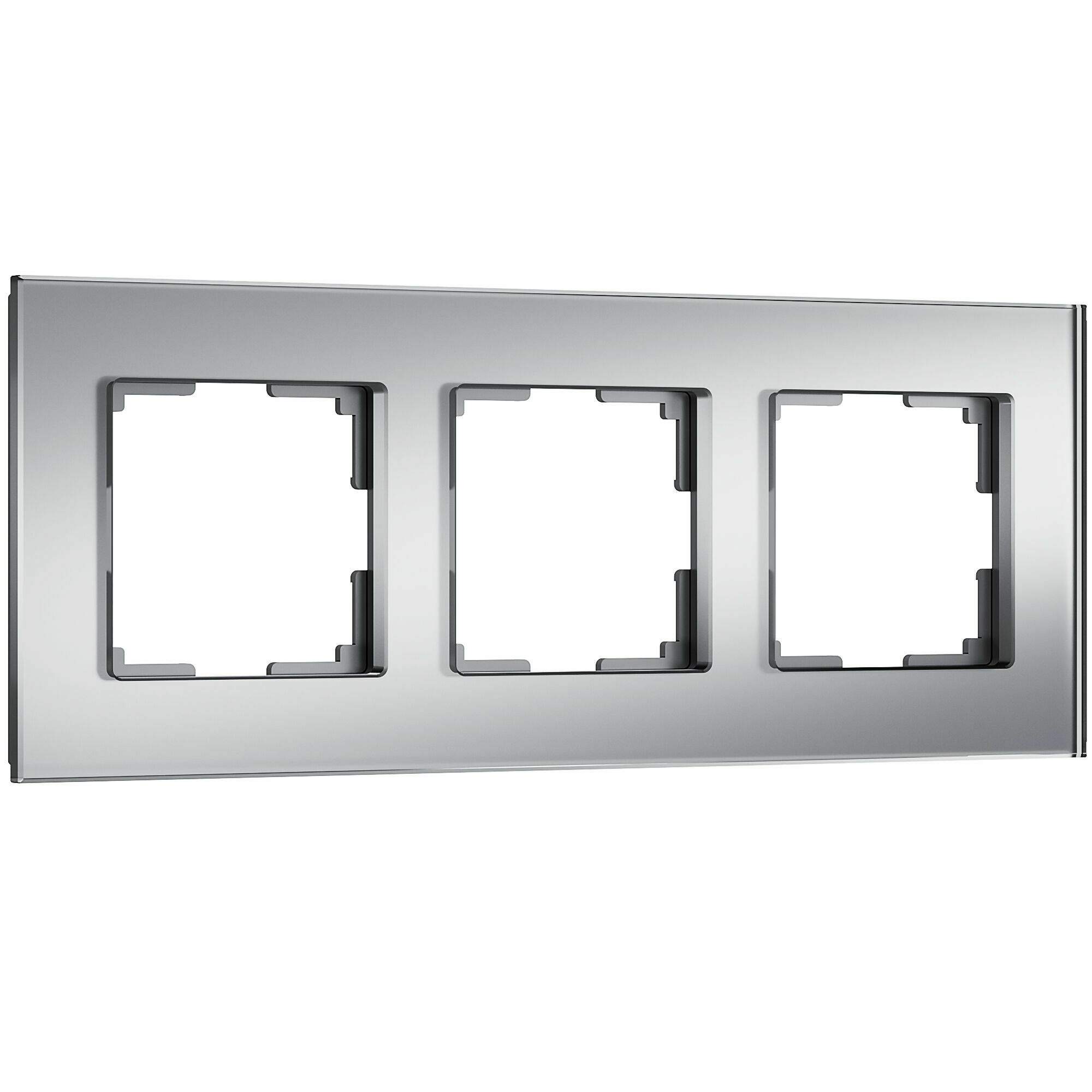 Изображение товара Рамка на 3 поста Senso (серебряный, стекло soft-touch) W0033106 Werkel