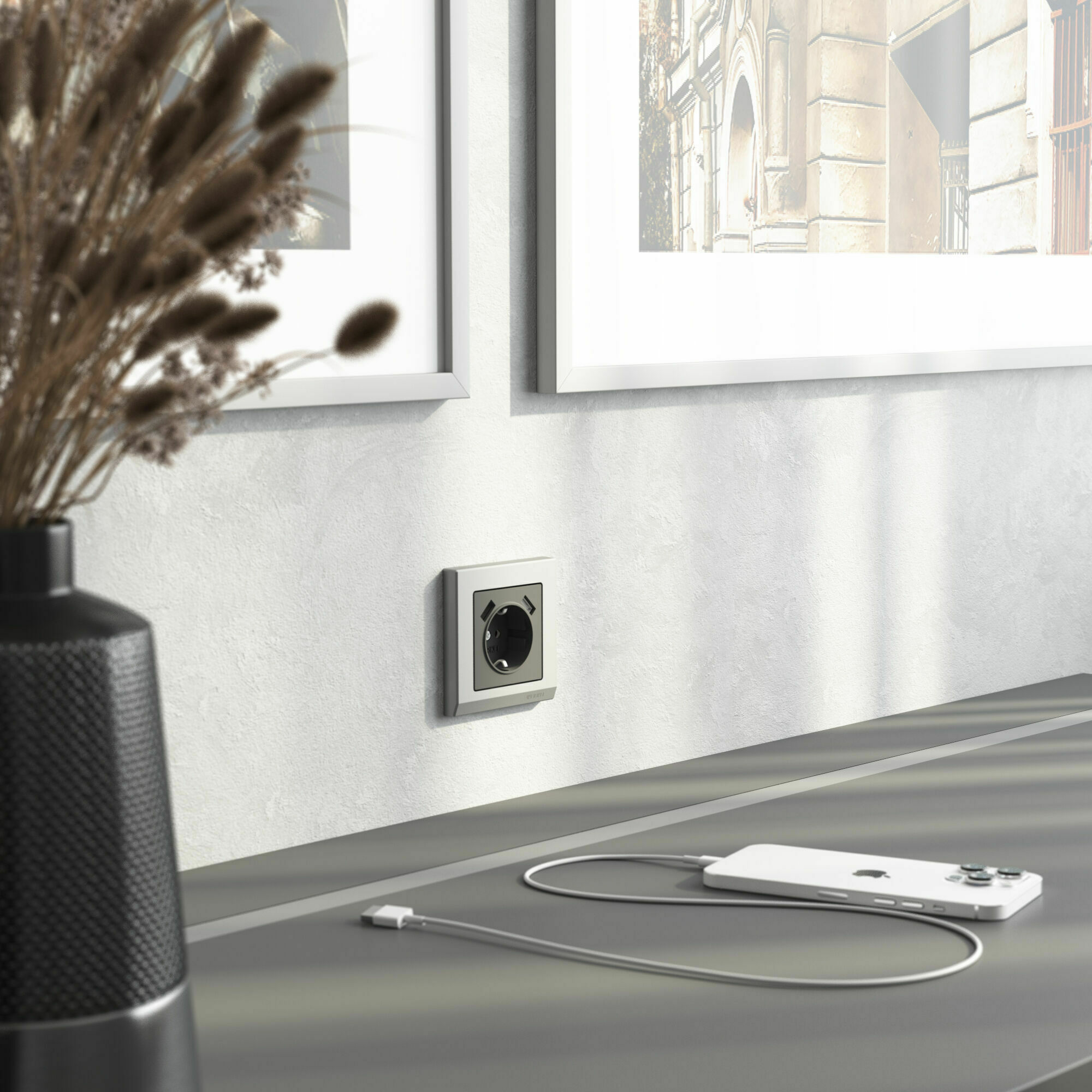 Изображение товара Рамка на 1 пост Stark (серебряный матовый) W0011865 Werkel