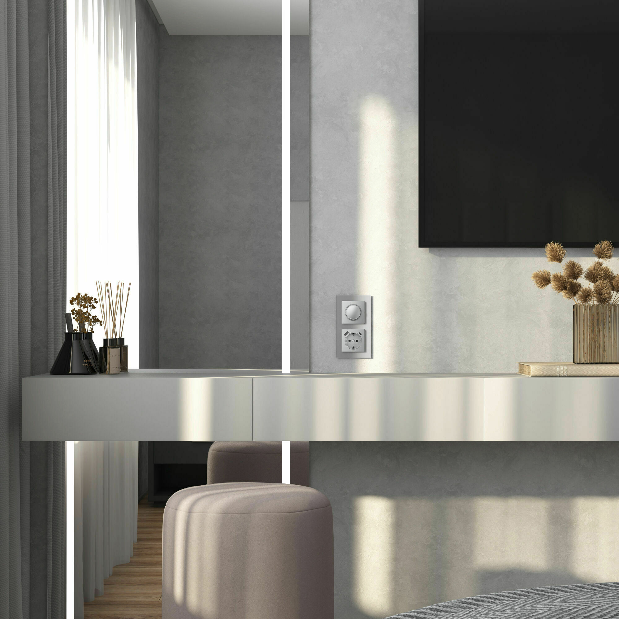 Изображение товара Рамка на 2 поста Senso (серебряный, стекло soft-touch) W0023106 Werkel