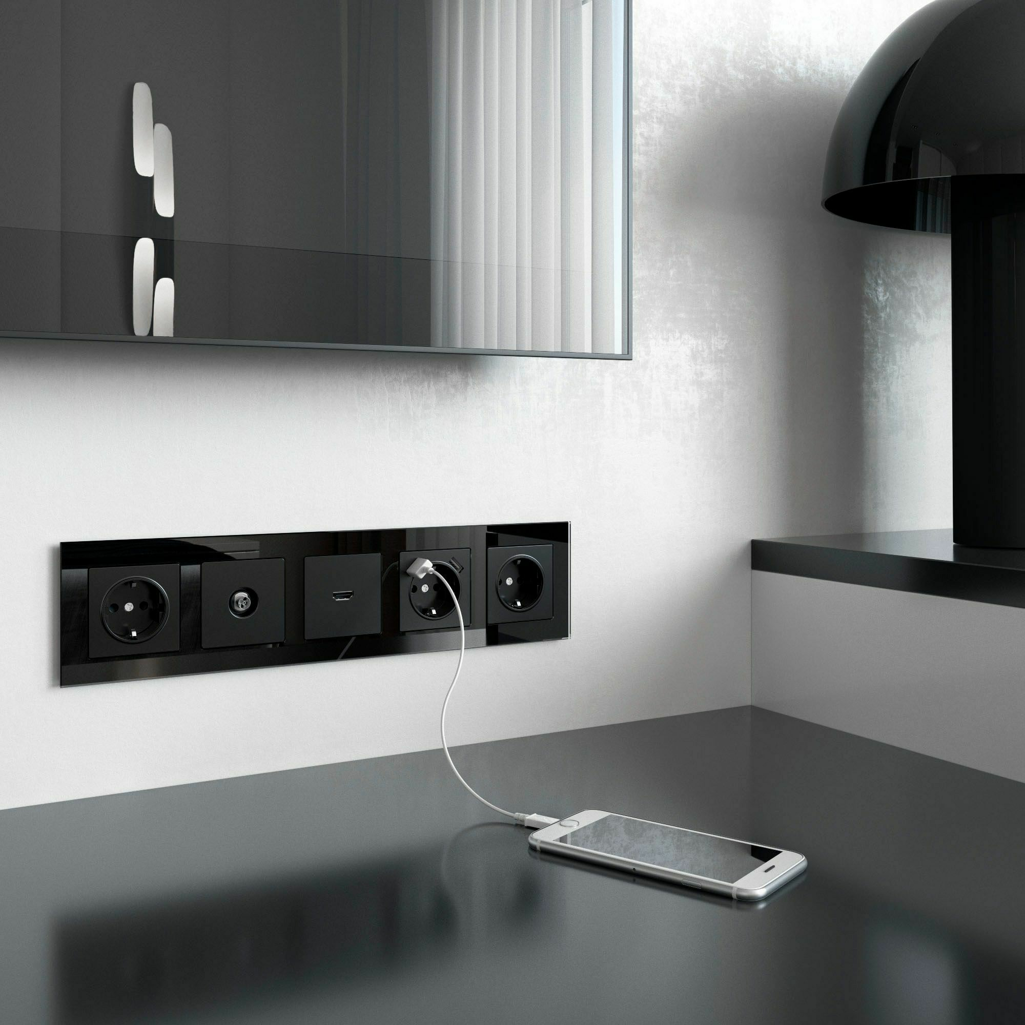 Изображение товара ТВ-розетка проходная (чёрный матовый) W1184008 Werkel