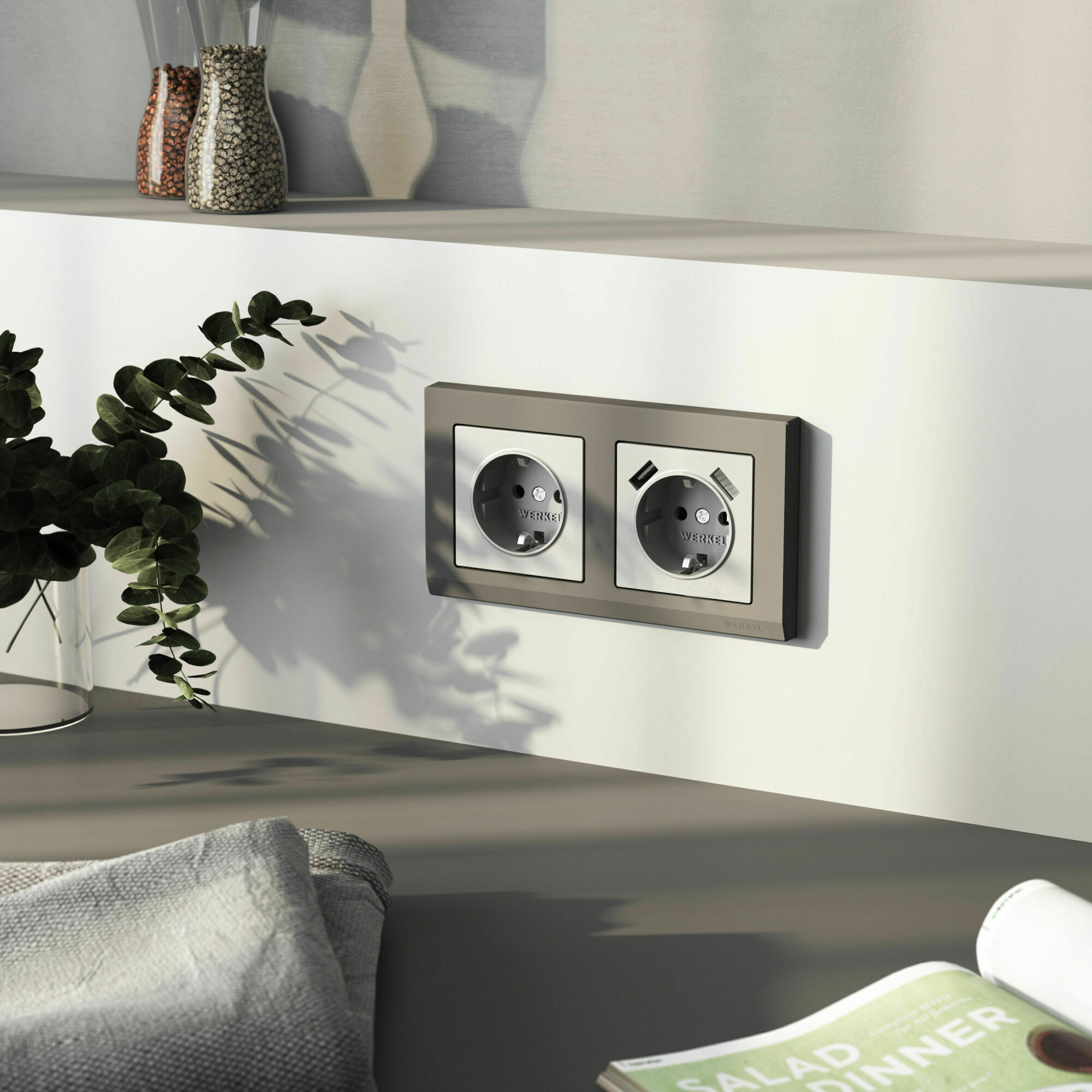 Изображение товара Рамка на 2 поста Stark (графит матовый) W0021864 Werkel