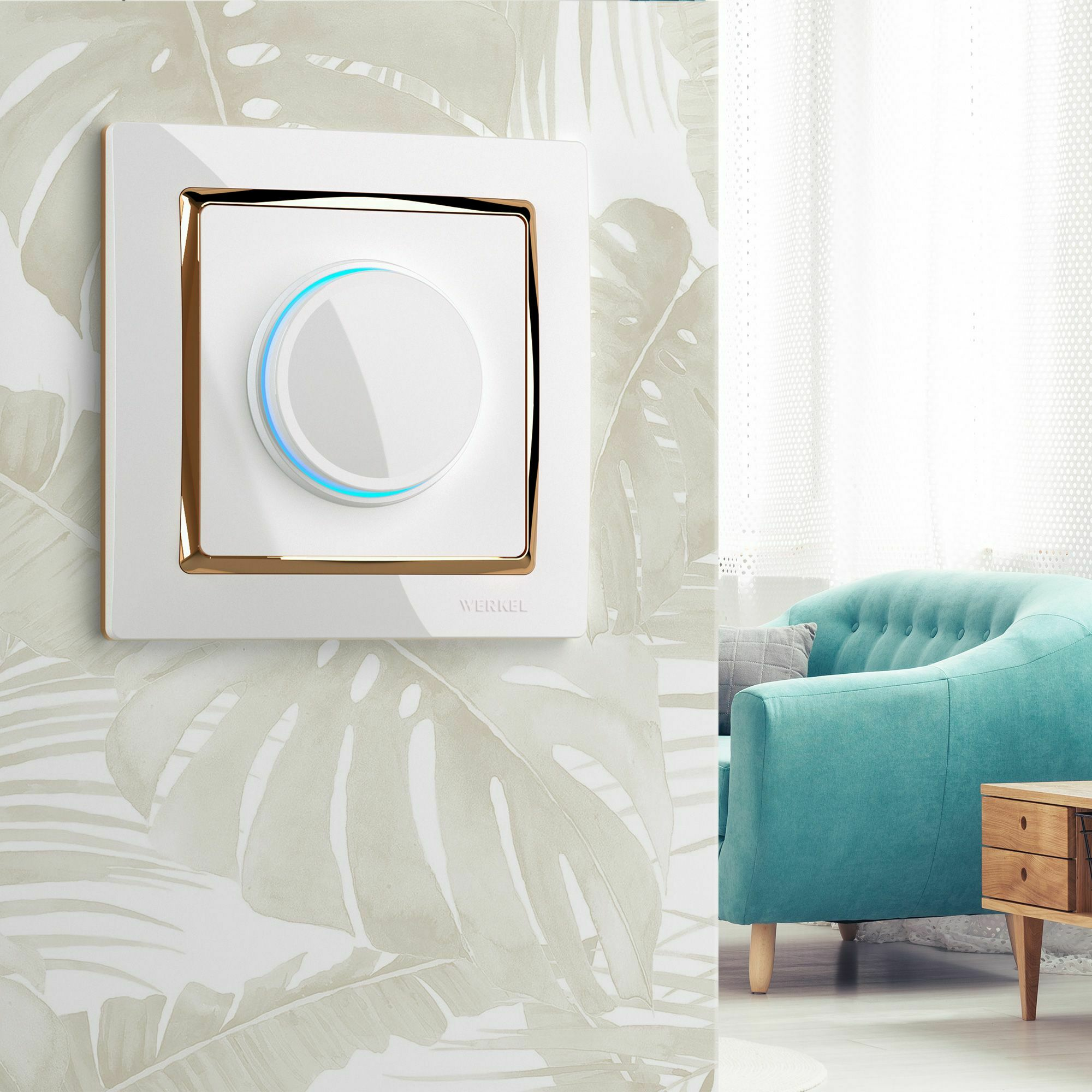 Изображение товара Рамка на 1 пост Snabb (белый/золото) W0011933 Werkel