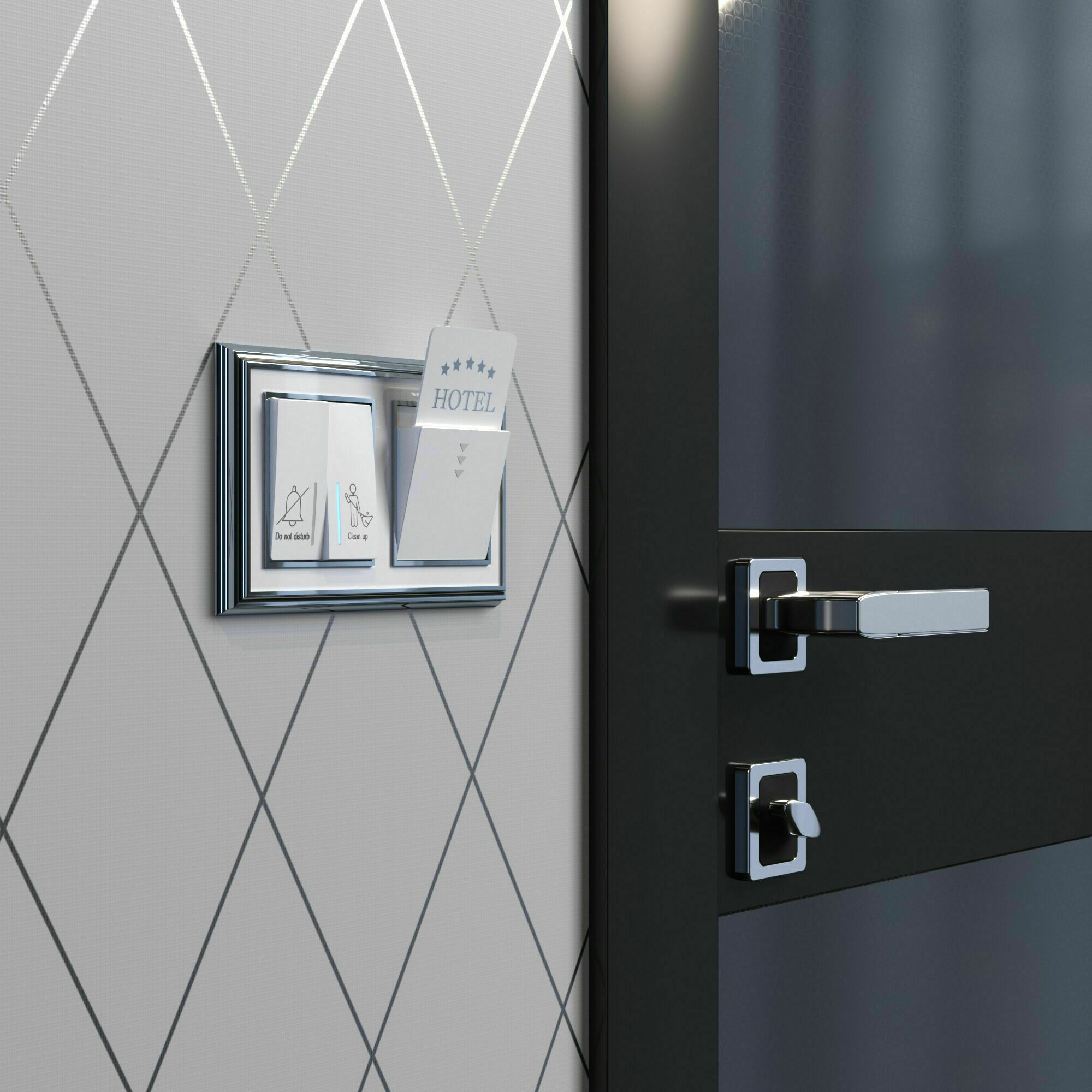 Изображение товара Выключатель двухклавишный для отелей (белый) W1120801 Werkel