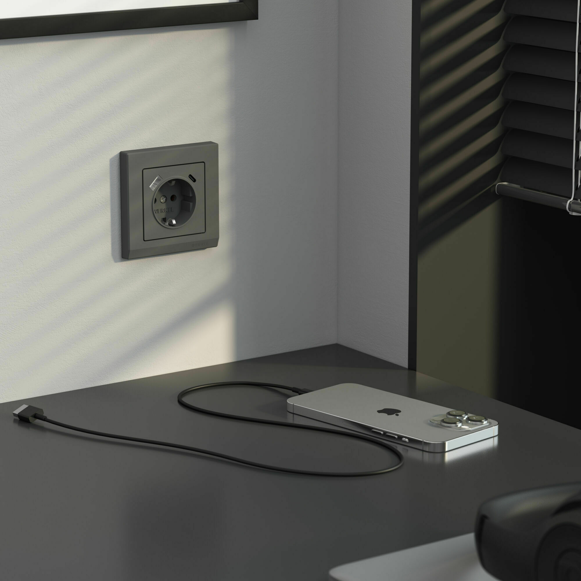 Изображение товара Рамка на 1 пост Stark (графит матовый) W0011864 Werkel