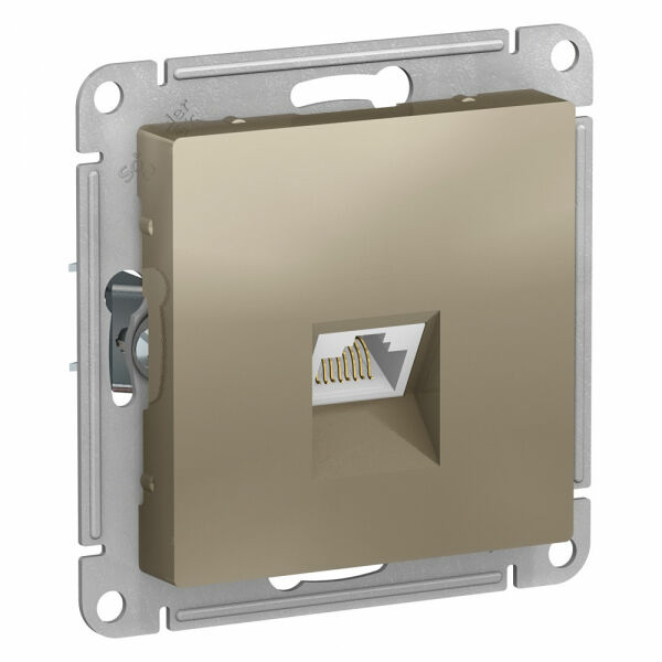 Изображение товара Розетка компьютерная RJ45, механизм, Шампань, ATN000583 Atlas Design Schneider electric
