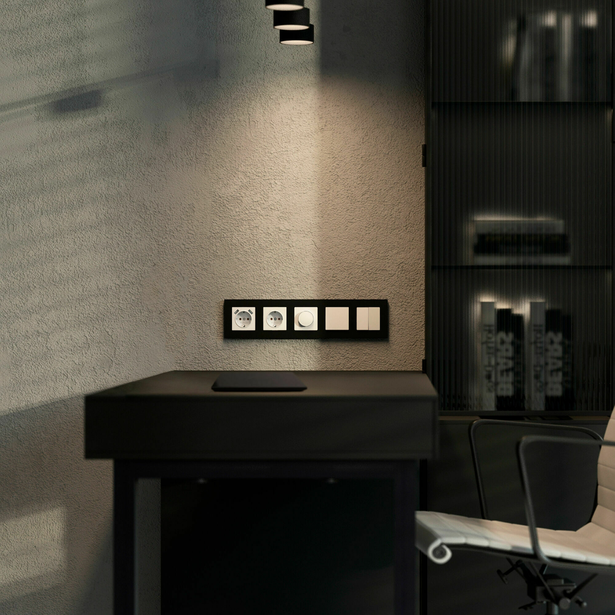 Изображение товара Рамка на 5 постов Slab (чёрный софт) W0052908 Werkel