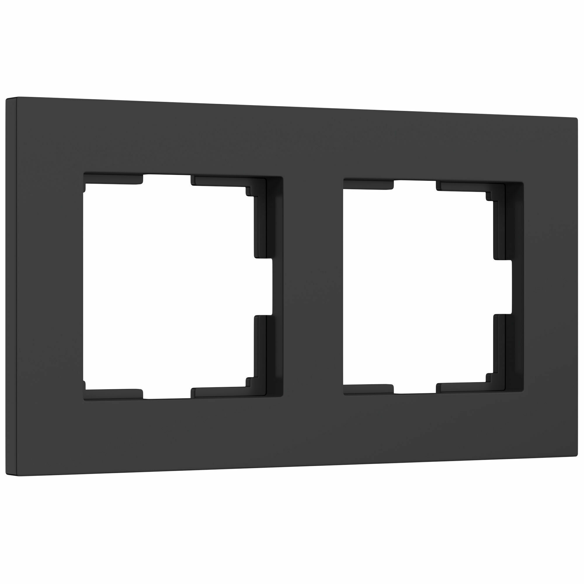 Изображение товара Рамка на 2 поста Slab (чёрный софт) W0022908 Werkel