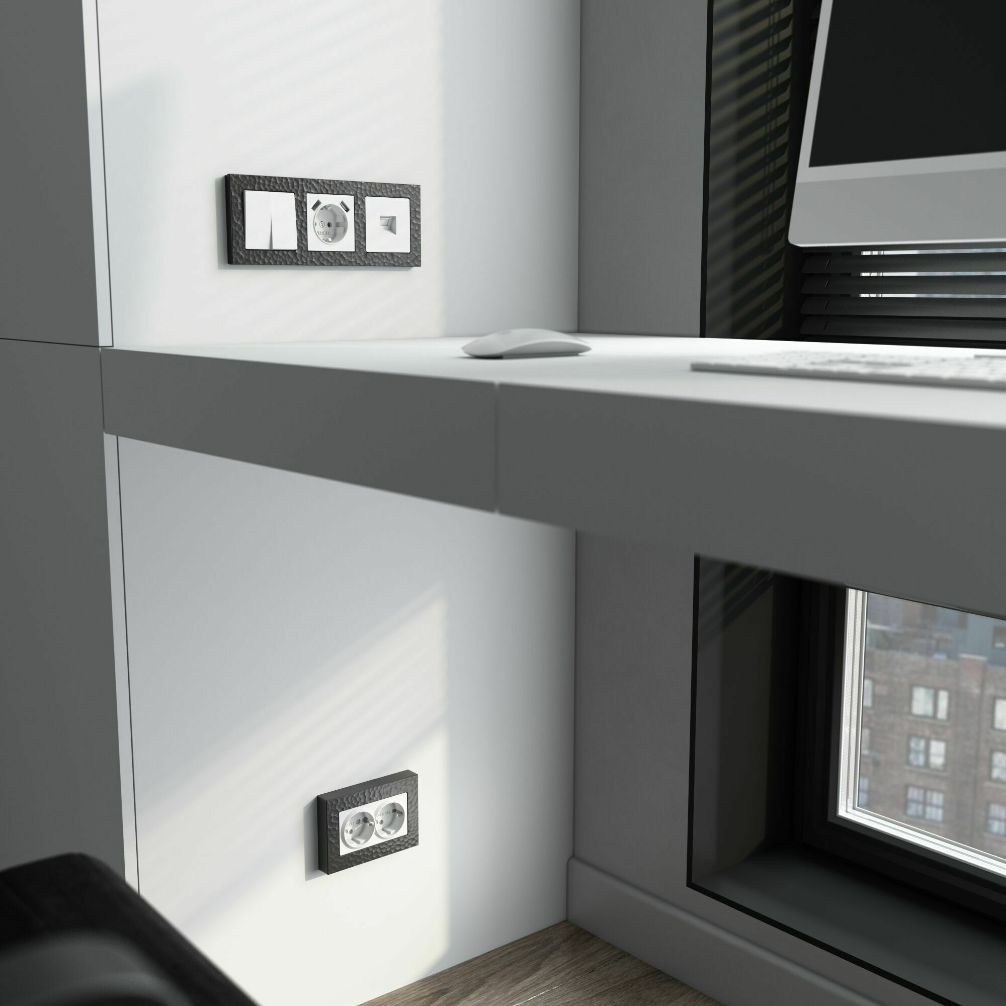 Изображение товара W0032408/ Рамка на 3 поста Hammer (чёрный) Werkel