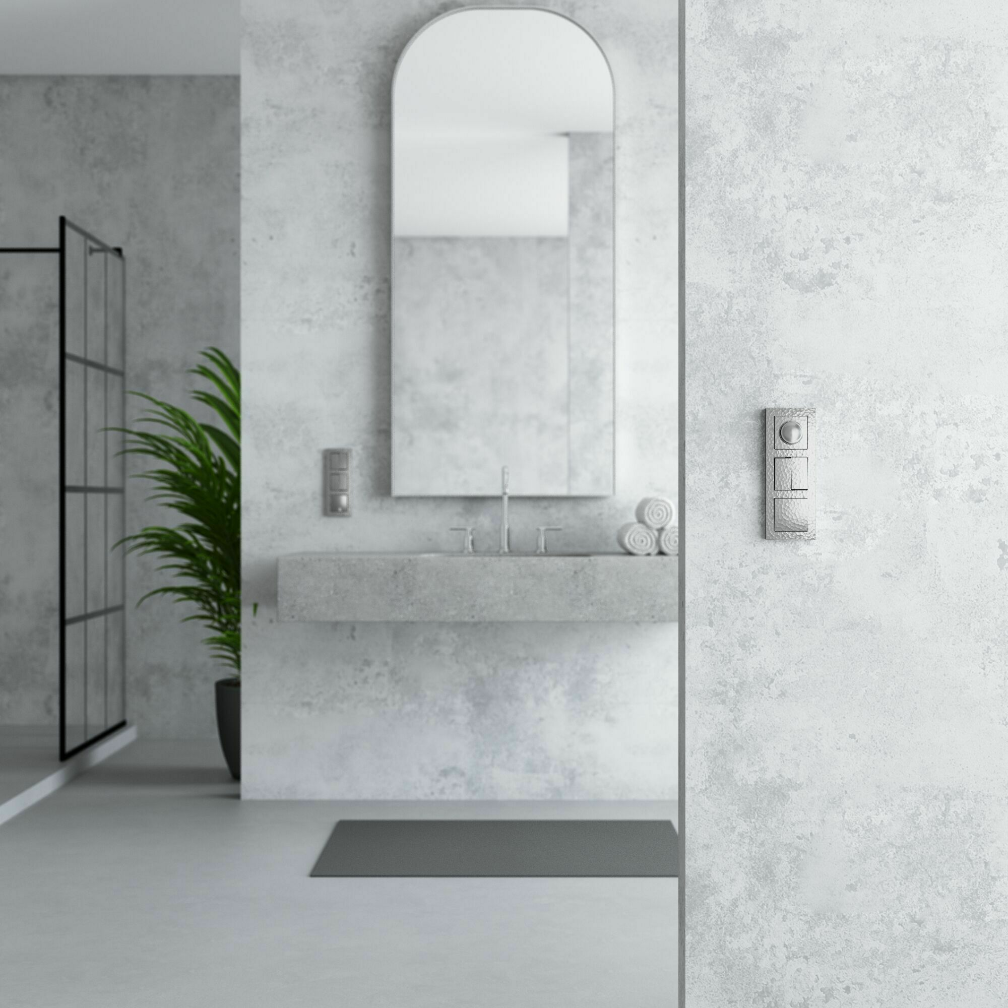 Изображение товара W1210006/ Выключатель одноклавишный (hammer серебряный) Werkel