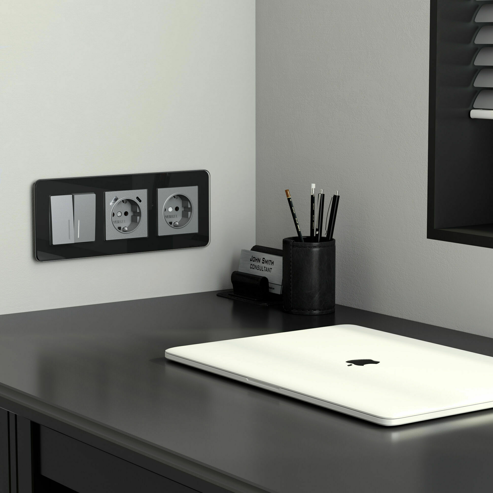 Изображение товара Рамка на 3 поста Elite (чёрный, стекло) W0032448 Werkel