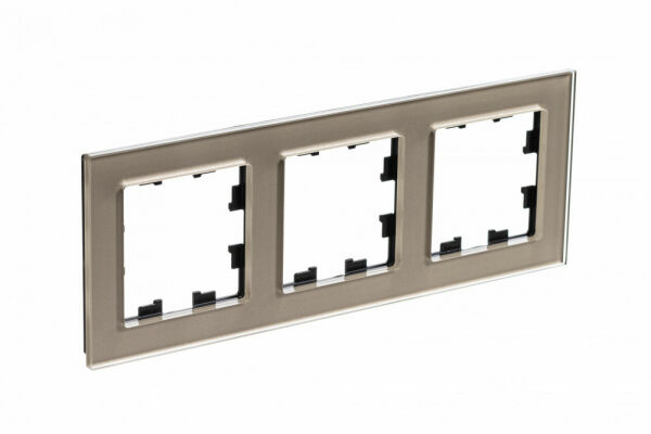 Изображение товара Рамка 3 поста, универсальная, Стекло шампань, ATN320503 Atlas Design Nature Schneider electric