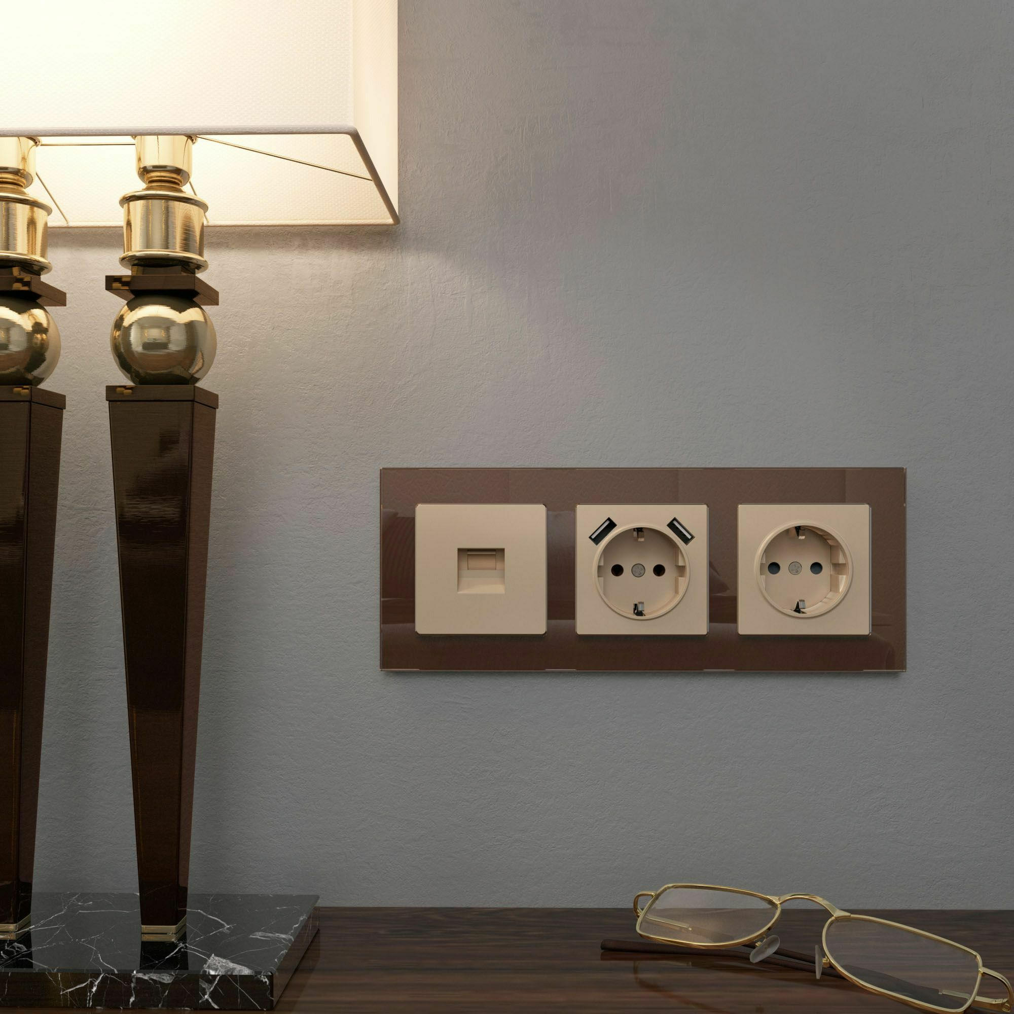 Изображение товара Накладка для телефонной розетки RJ-11 (шампань) W1192011 Werkel