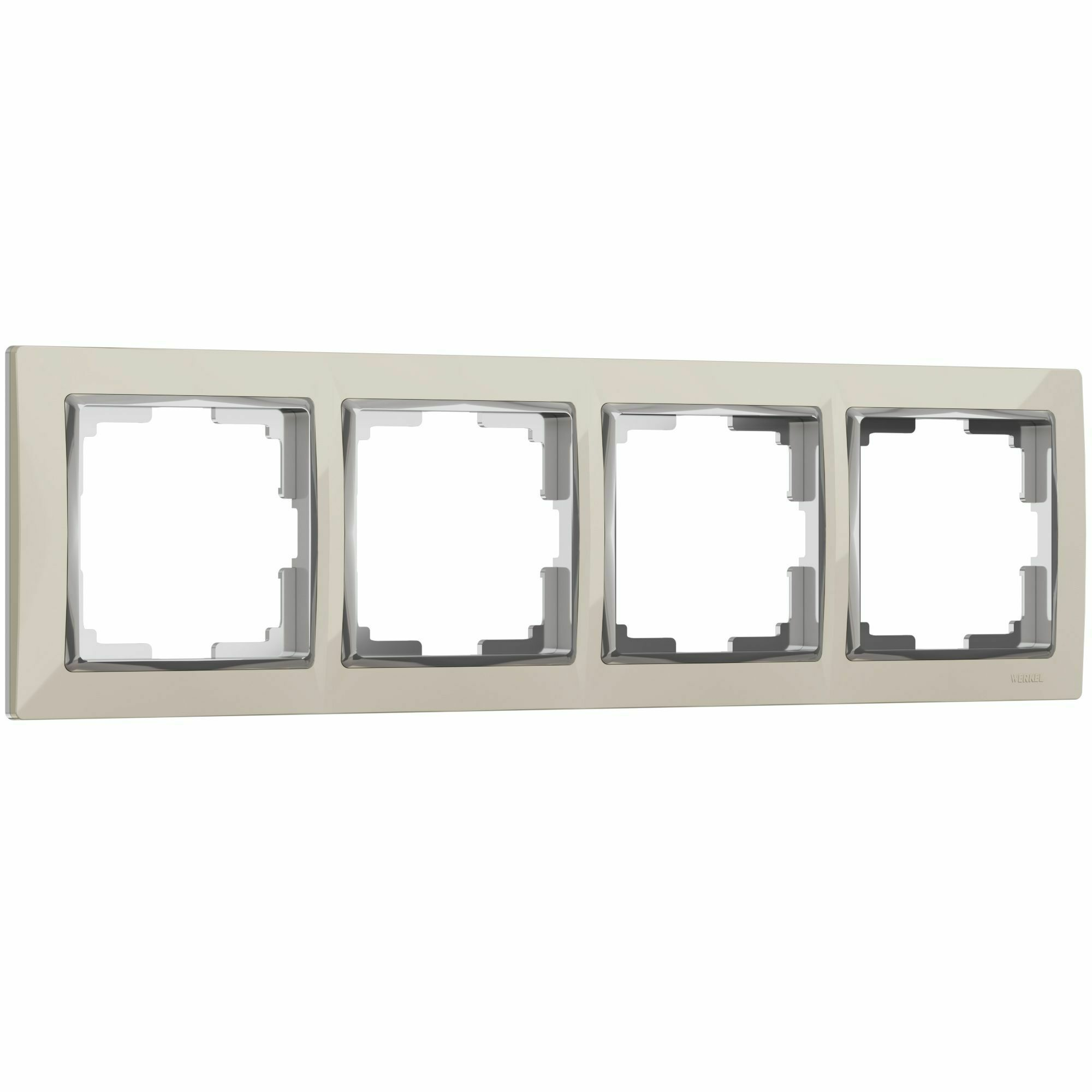 Изображение товара W0041903/ Рамка на 4 поста Snabb (слоновая кость/хром) Werkel