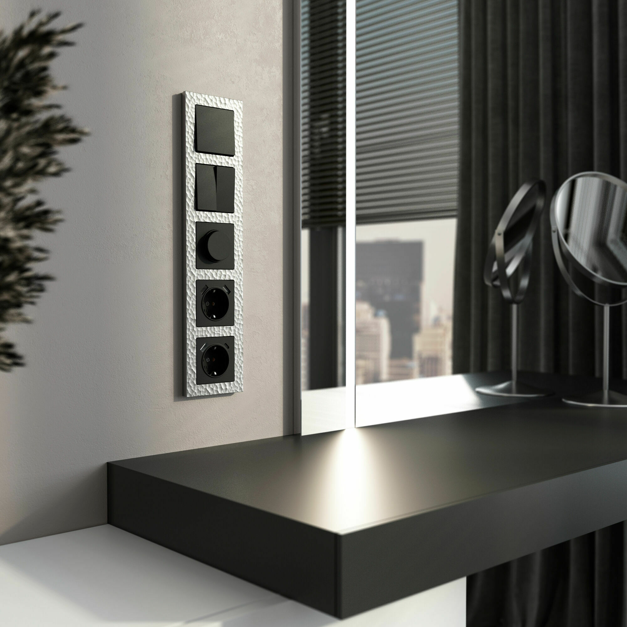 Изображение товара W0052406/ Рамка на 5 постов Hammer (серебряный) Werkel