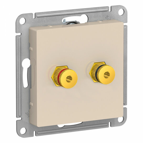 Изображение товара Аудиорозетка двухместная, Бежевый, ATN000287 Atlas Design Schneider electric
