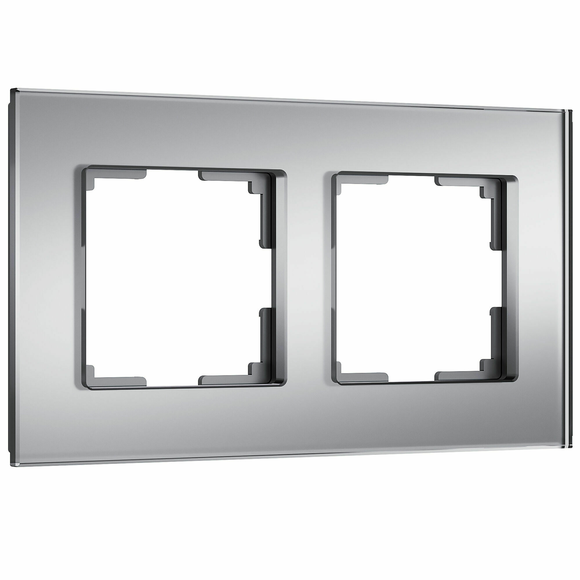 Изображение товара Рамка на 2 поста Senso (серебряный, стекло soft-touch) W0023106 Werkel