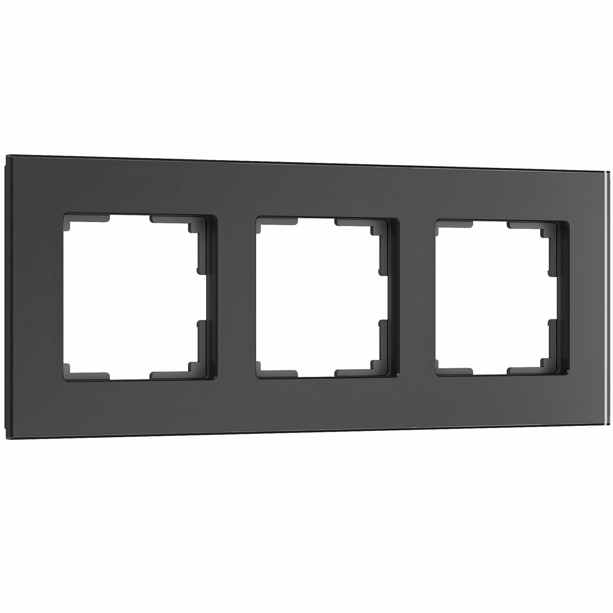 Изображение товара Рамка на 3 поста Senso (чёрный, стекло soft-touch) W0033108 Werkel
