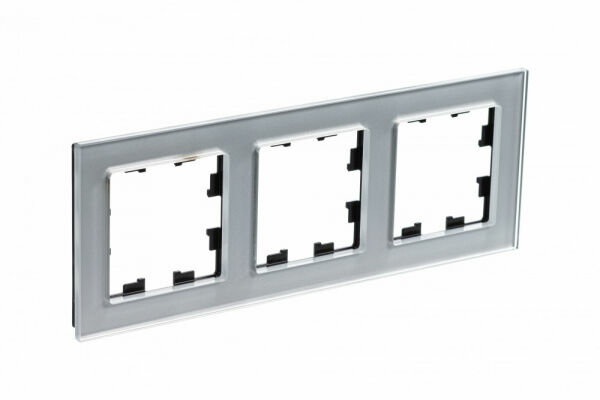 Изображение товара Рамка 3 поста, универсальная, Стекло алюминий, ATN320303 Atlas Design Nature Schneider electric