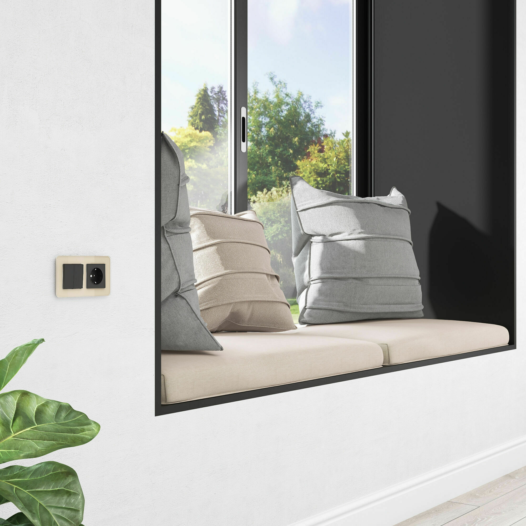 Изображение товара Перекрестный переключатель двухклавишный (чёрный матовый) W1123006