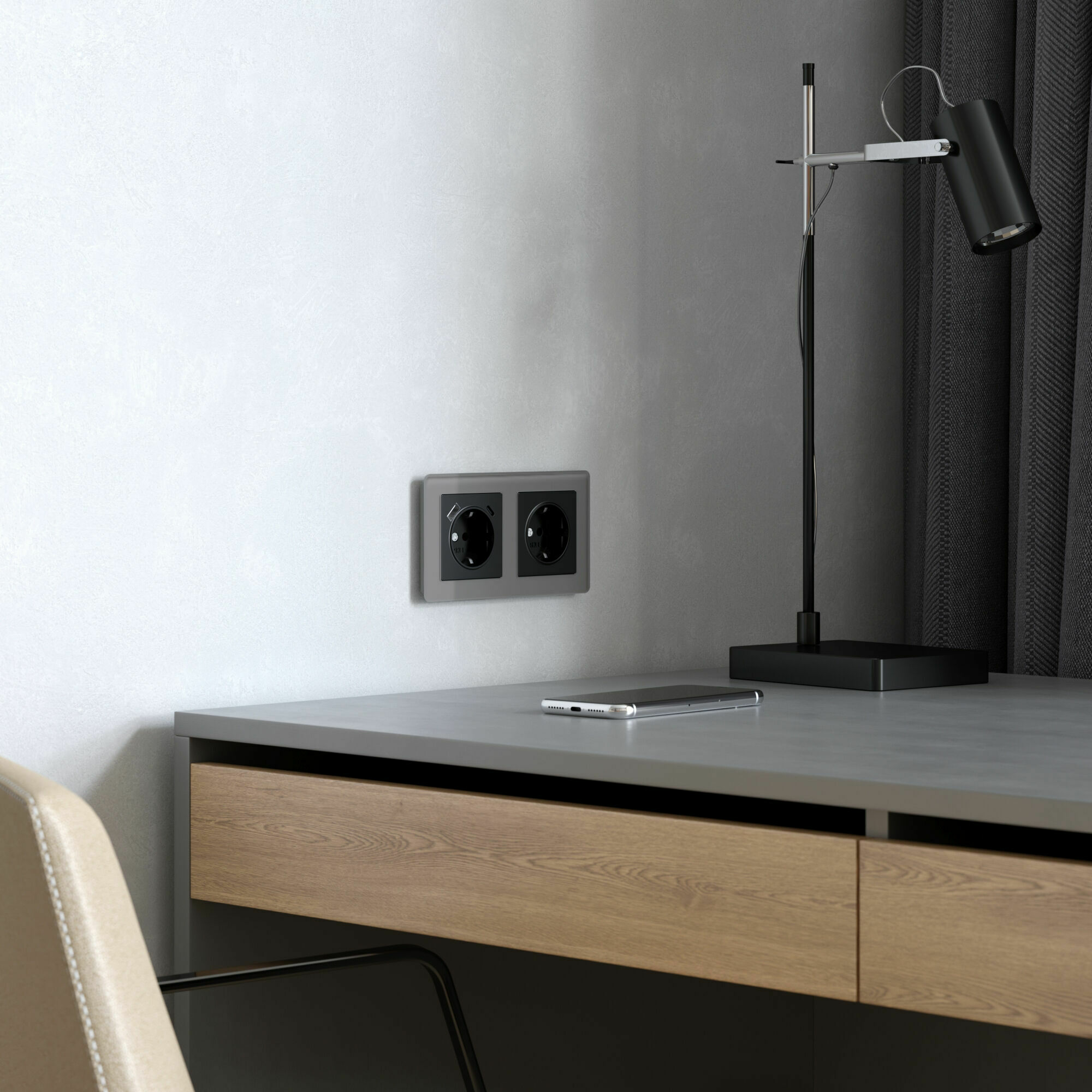 Изображение товара Рамка на 2 поста Acrylic графит W0022704 Werkel