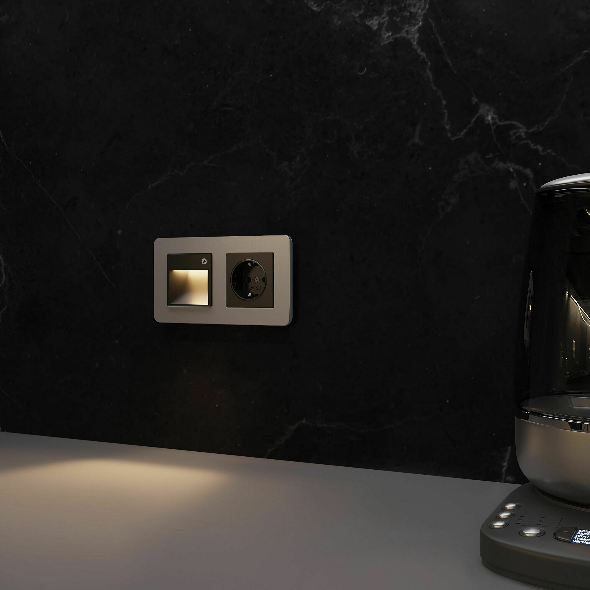 Изображение товара Встраиваемая LED подсветка три режима с датчиком движения (чёрный матовый) W1154608 Werkel