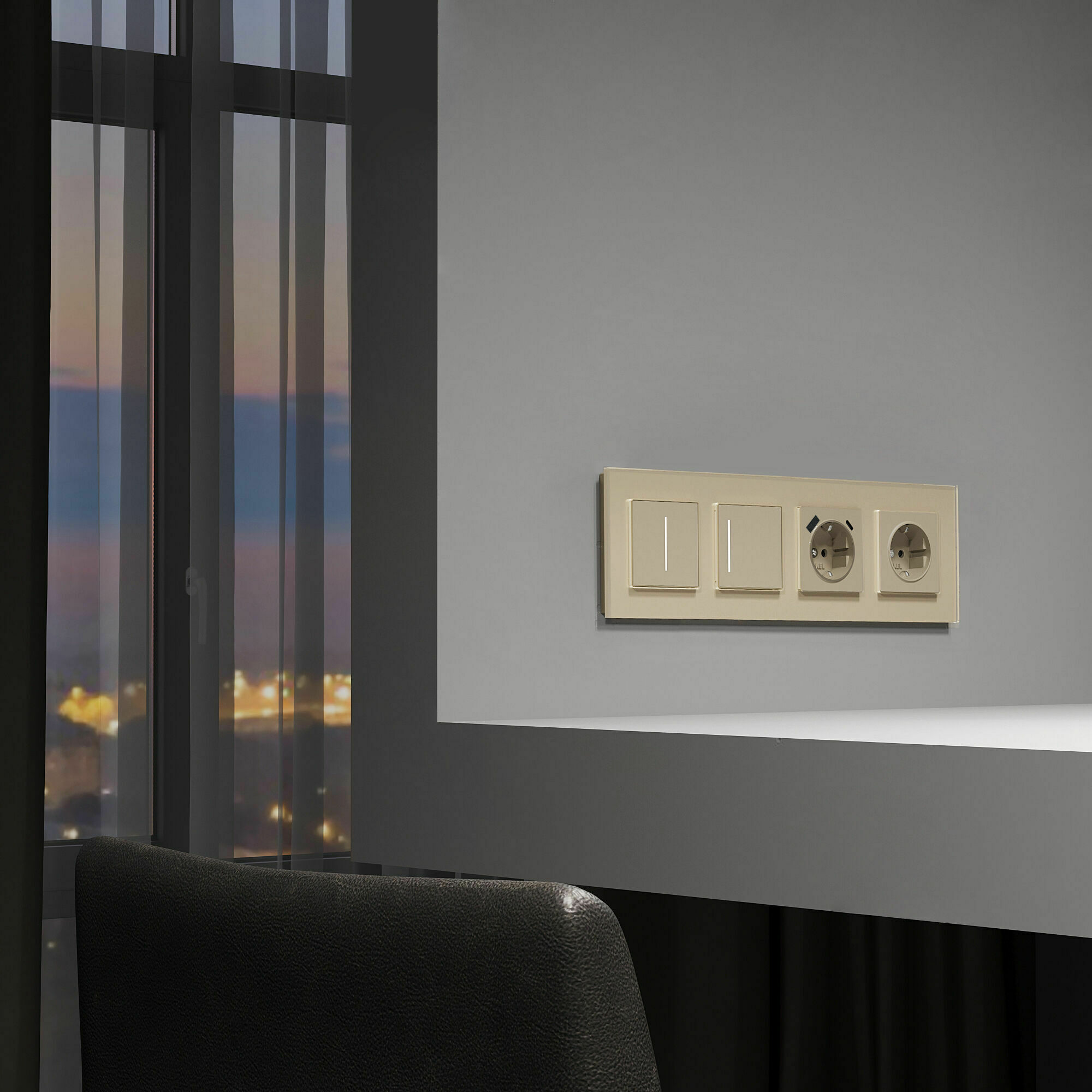 Изображение товара Умный сенсорный выключатель одноклавишный (шампань) W4513011 Minimir Home Werkel