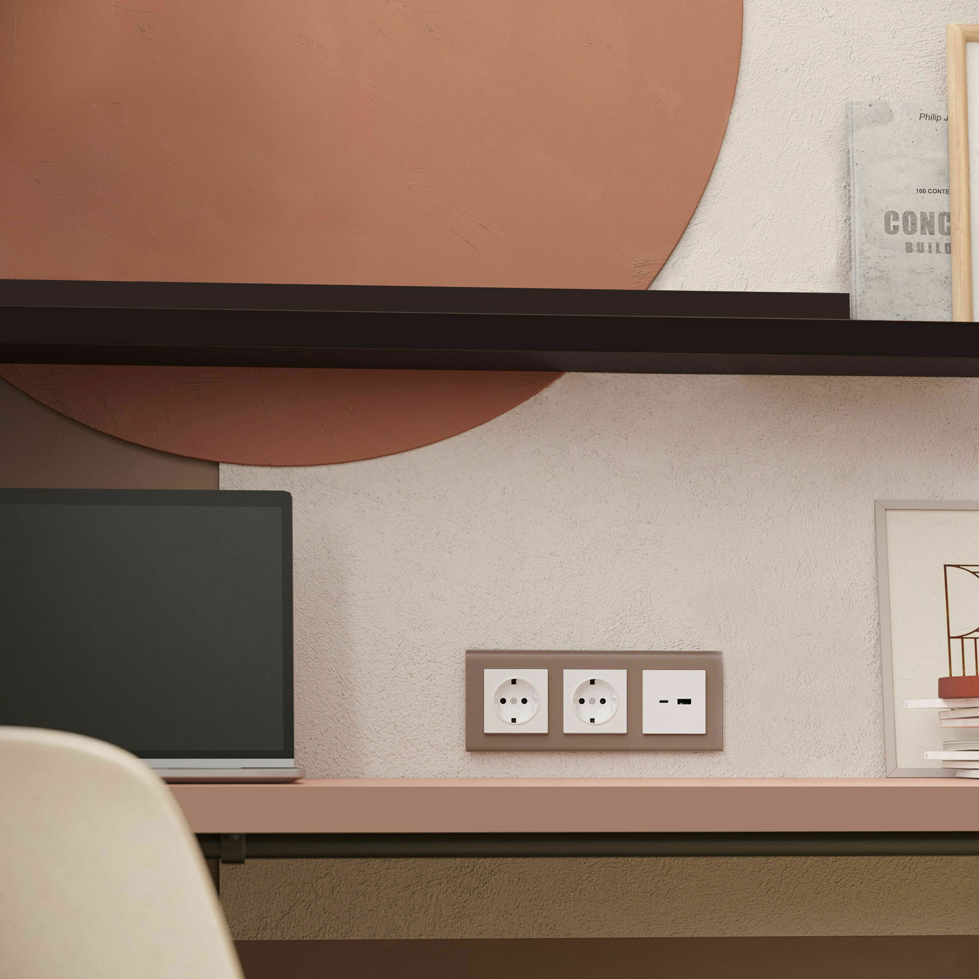 Изображение товара Рамка на 3 поста Favorit  (латте, стекло) W0031142 Werkel