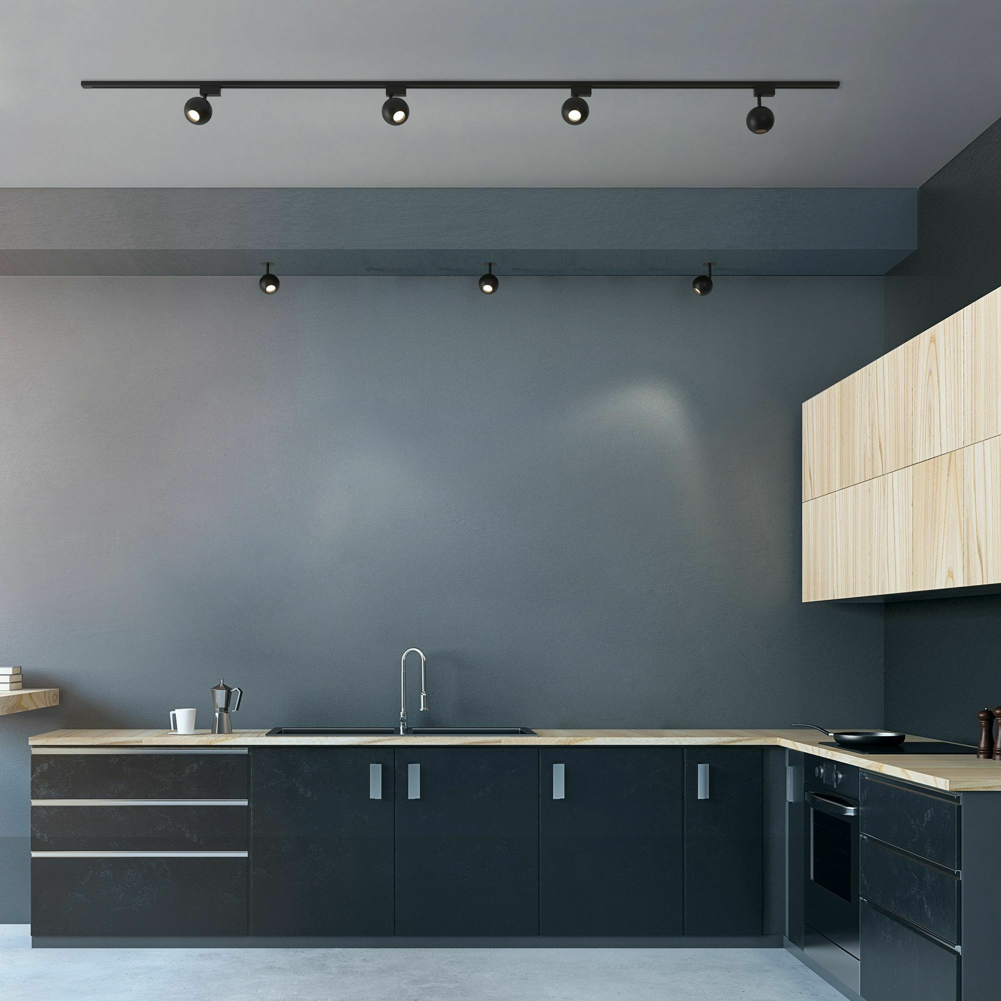 Изображение товара Трековый поворотный светильник Ball чёрный 12W 4200K однофазный LTB77 Basic System Elektrostandard