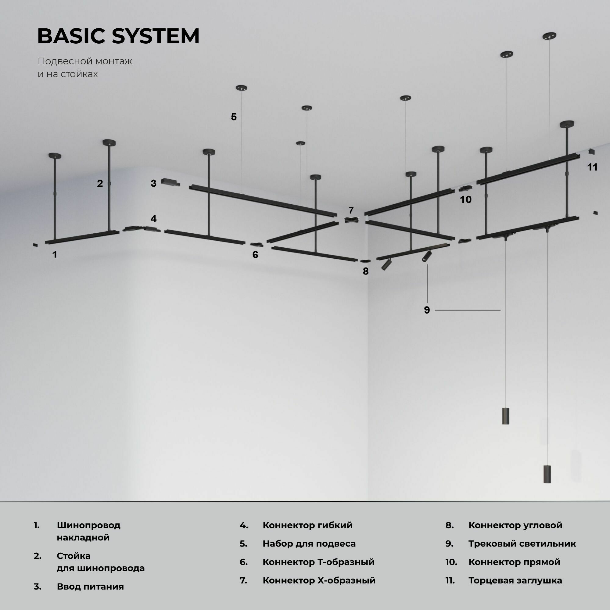 Изображение товара Коннектор X-образный для шинопровода белый TRC-1-1-X-WH Basic System Elektrostandard