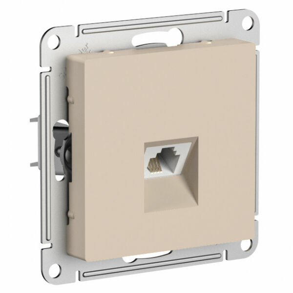 Изображение товара Розетка телефонная RJ-11, RJ11, механизм, Песочный, ATN001281 Atlas Design Nature Schneider electric