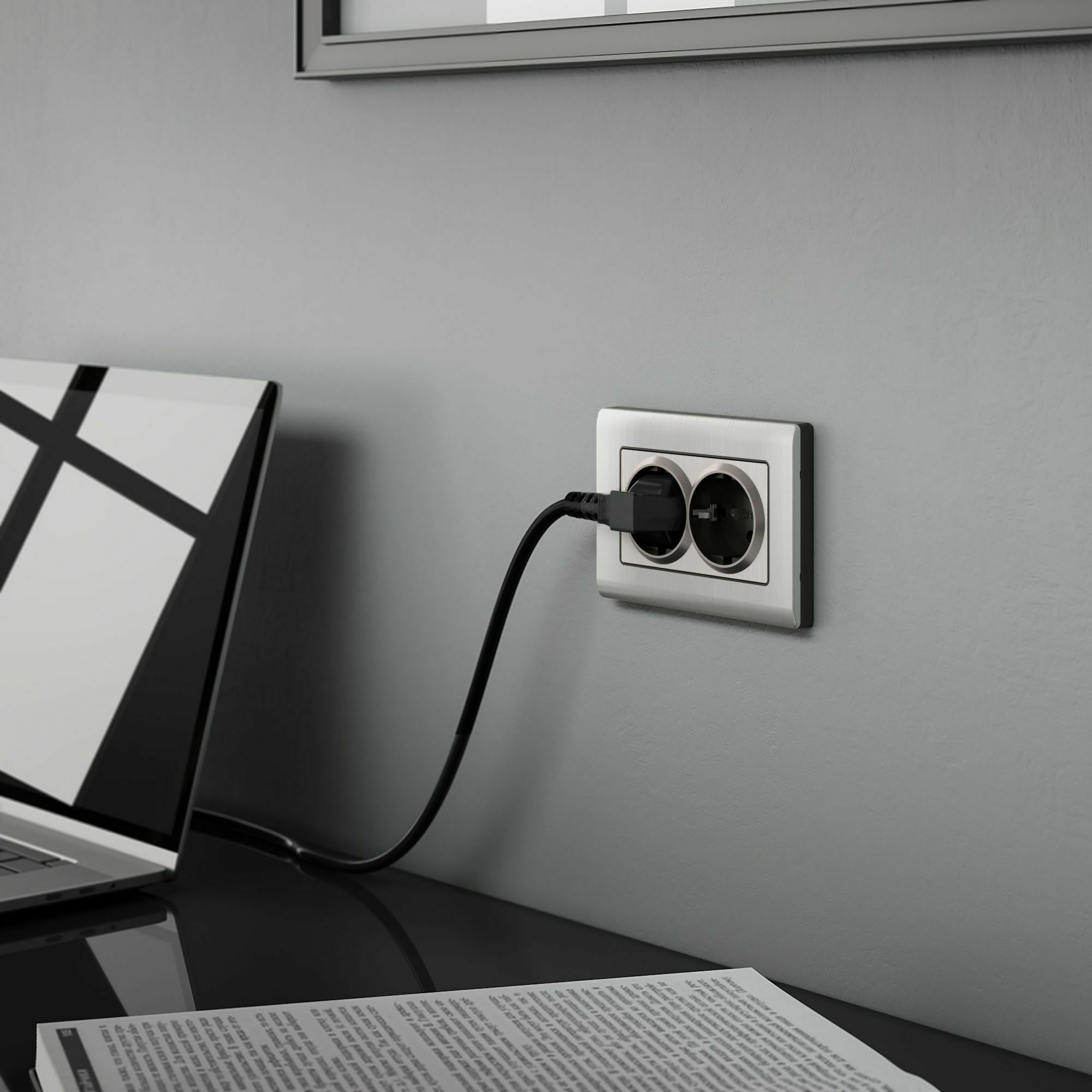 Изображение товара Рамка для двойной розетки (глянцевый никель) W0081602 Werkel