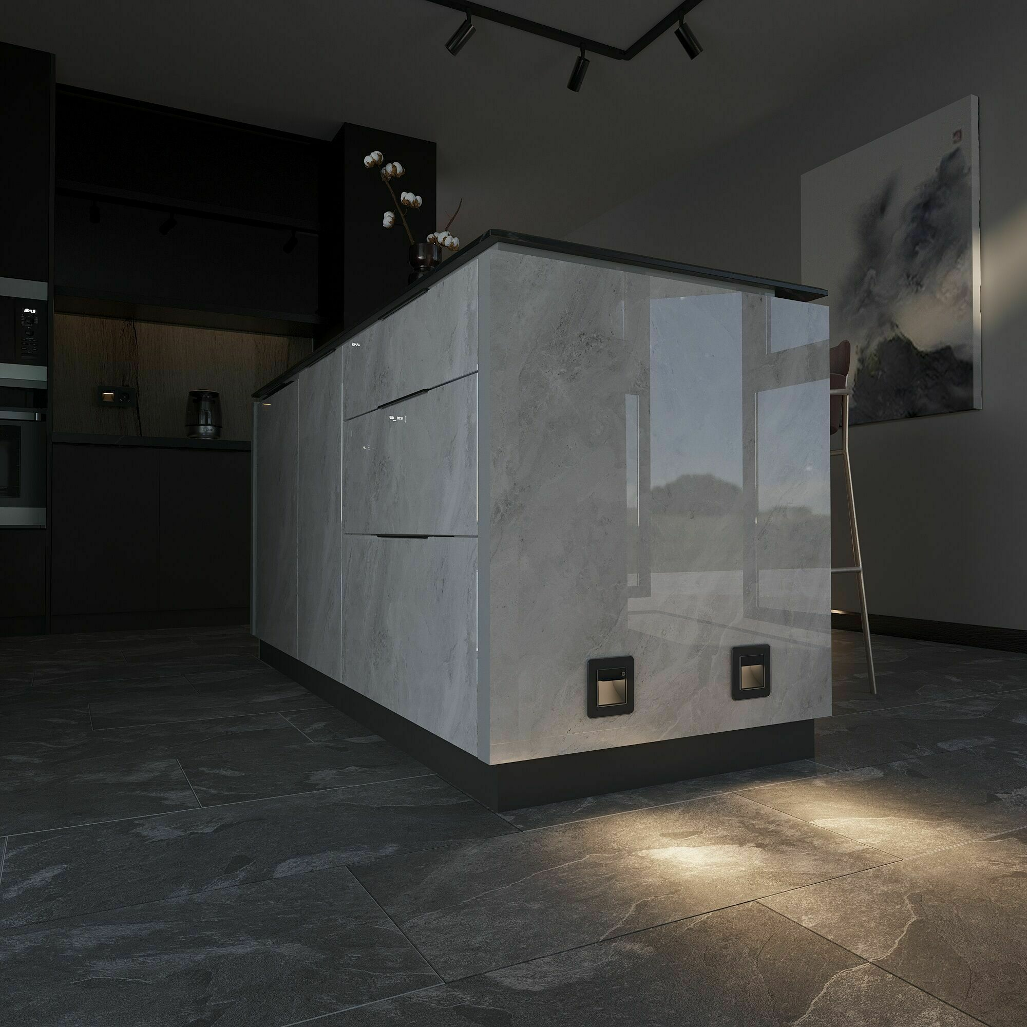 Изображение товара Встраиваемая LED подсветка три режима с датчиком движения (чёрный матовый) W1154608 Werkel