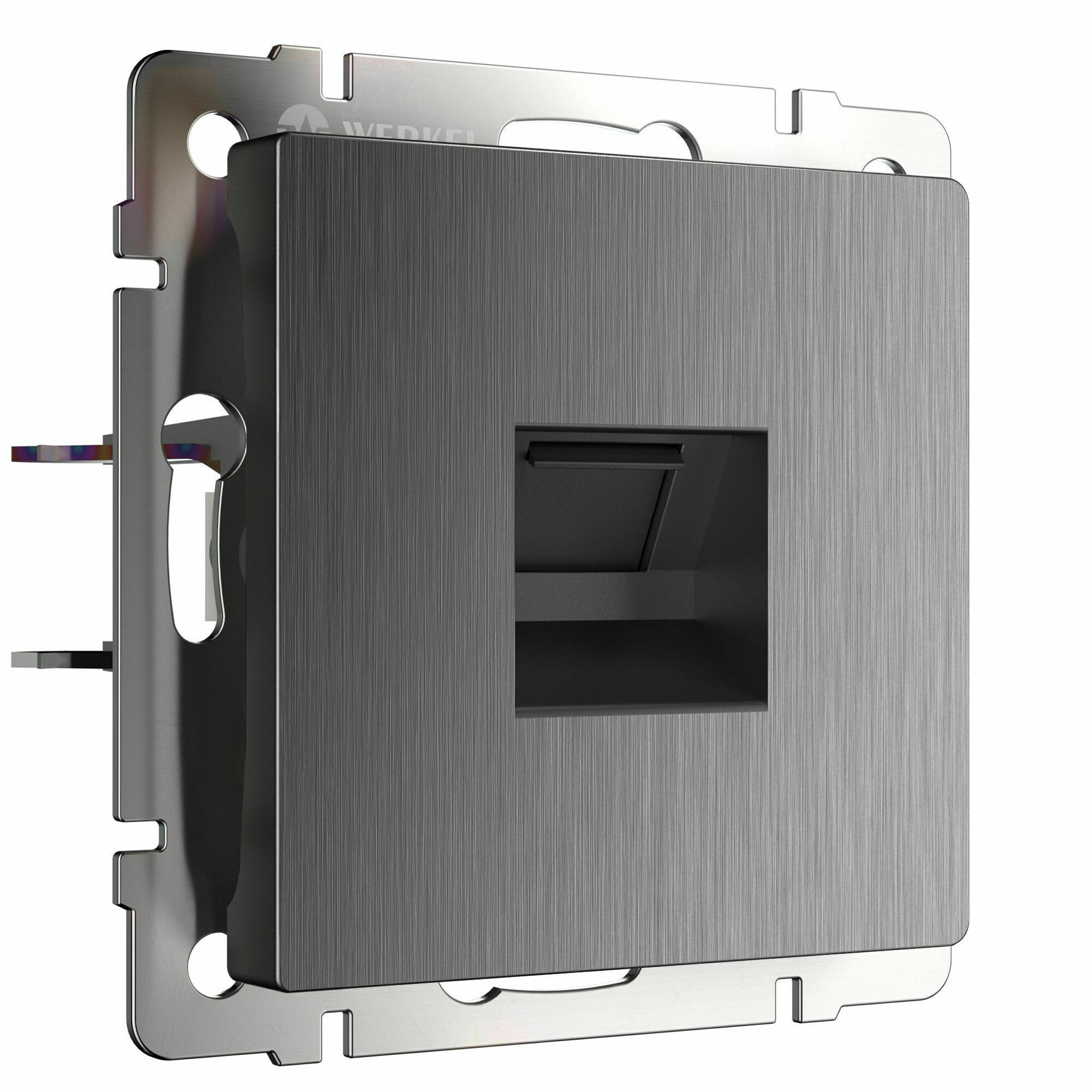Изображение товара Розетка компьютерная, Ethernet RJ-45, cat.5e (графит рифленый) W1181004 Werkel